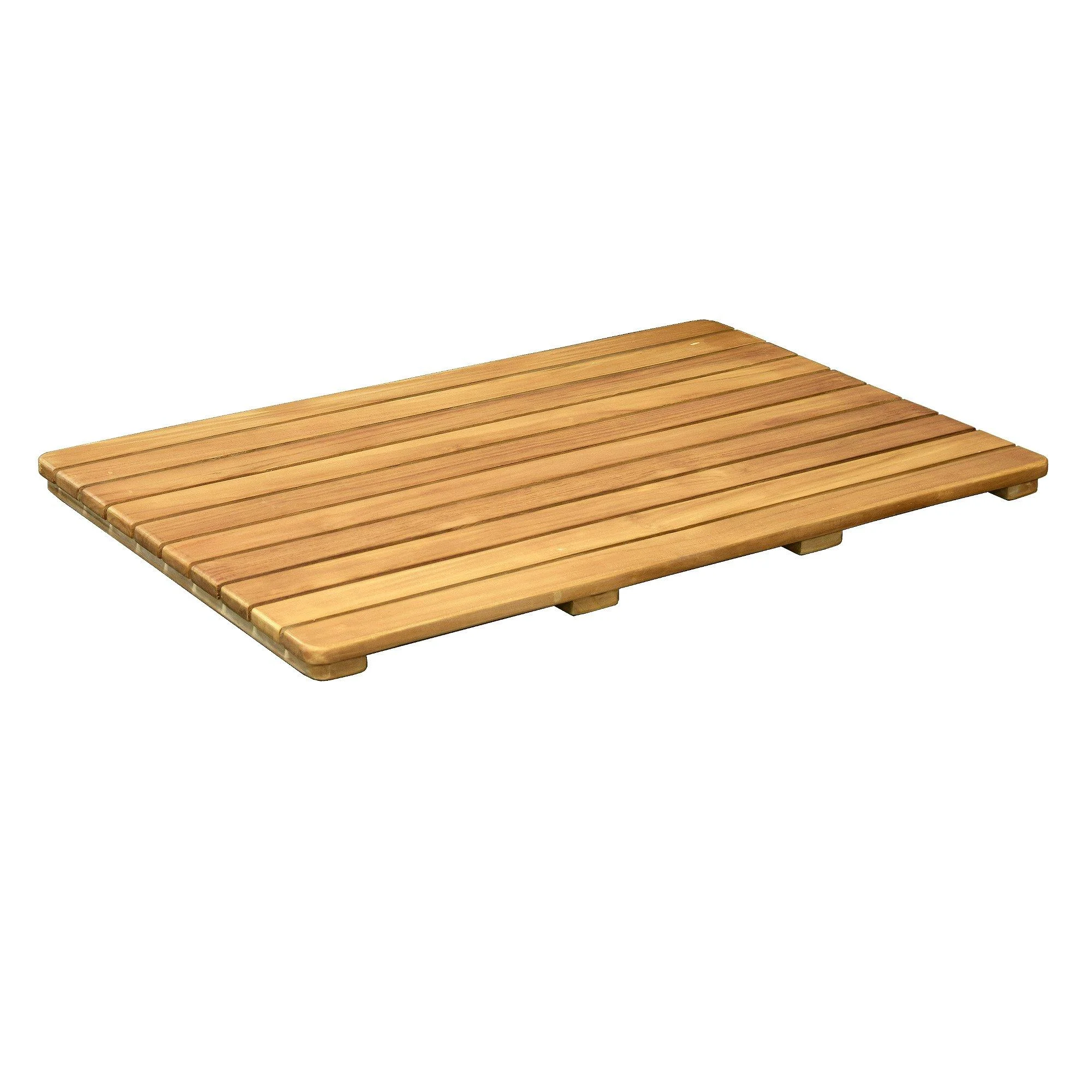 Asta Solid Teak Shower/Bath/Door Floor Mat with Rounded Corner, Spa Teak Collection (30x20) - Asta Furniture