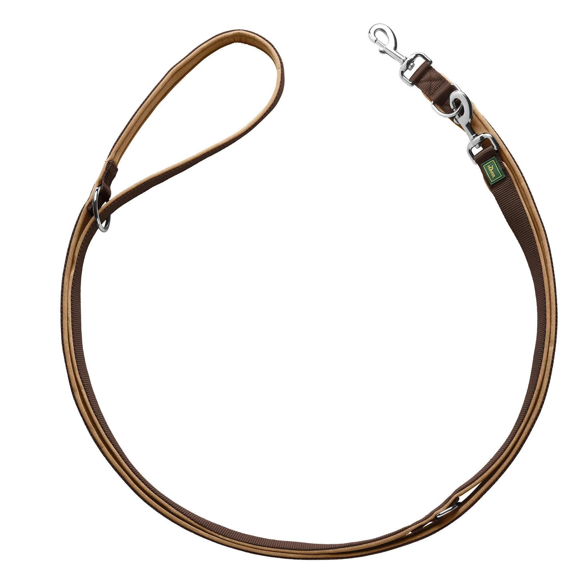 HUNTER NEOPRENE Adjustable dog leash 2.5 x 200 cm brown/caramel 2.5 x 200 cm brown/caramel