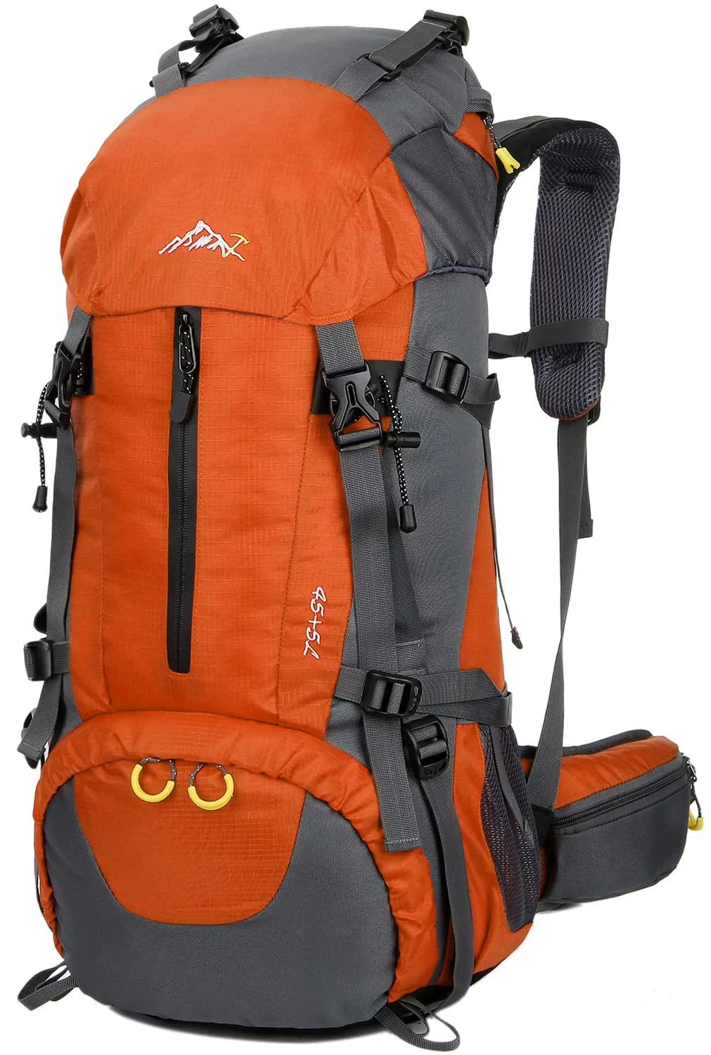 Esup 50L Hiking Backpack Men Camping Backpack with rain cover 45l+5l Lightweight Backpacking Backpack Travel Backpack Orange