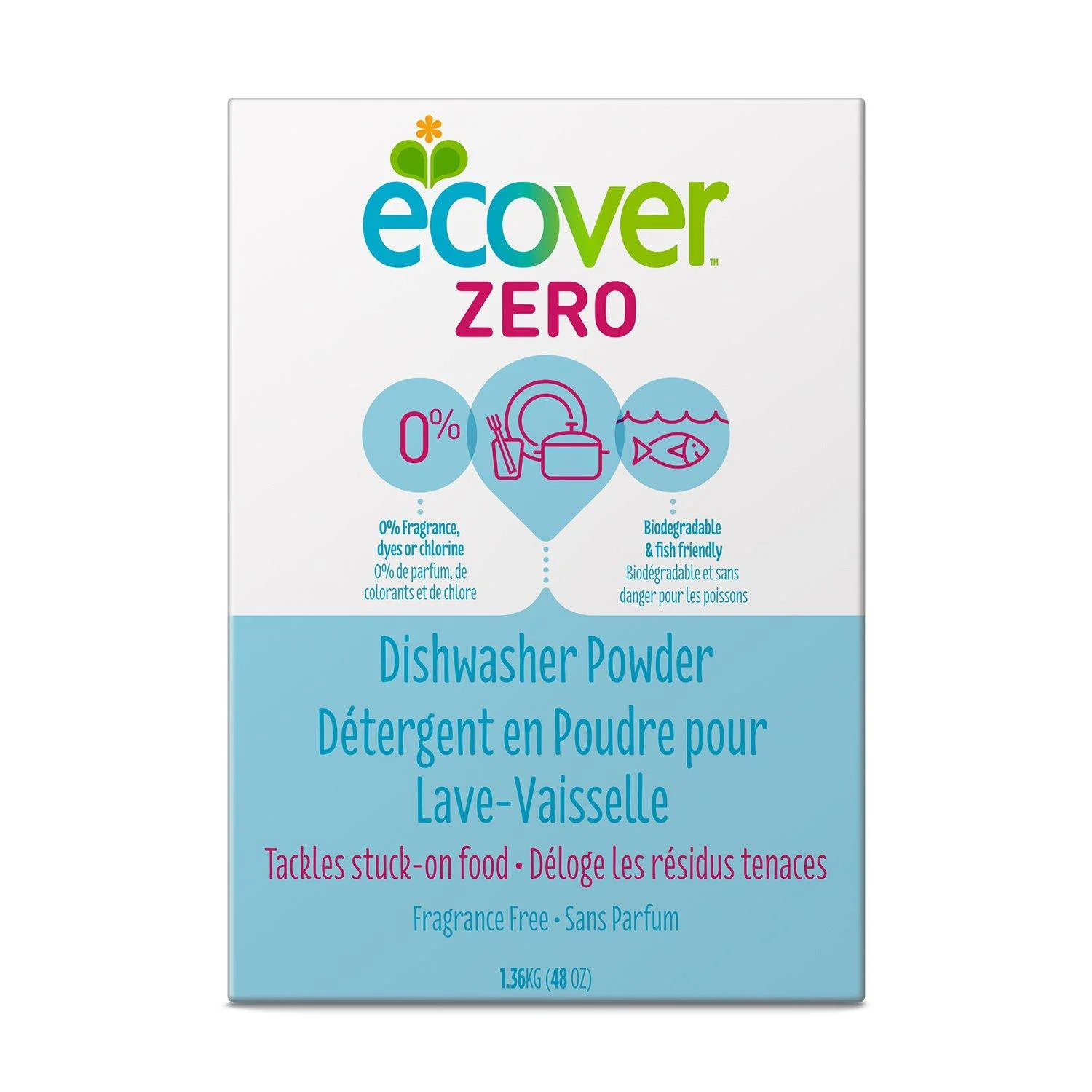 Ecover Zero Dishwasher Soap Powder 48 Ounce
