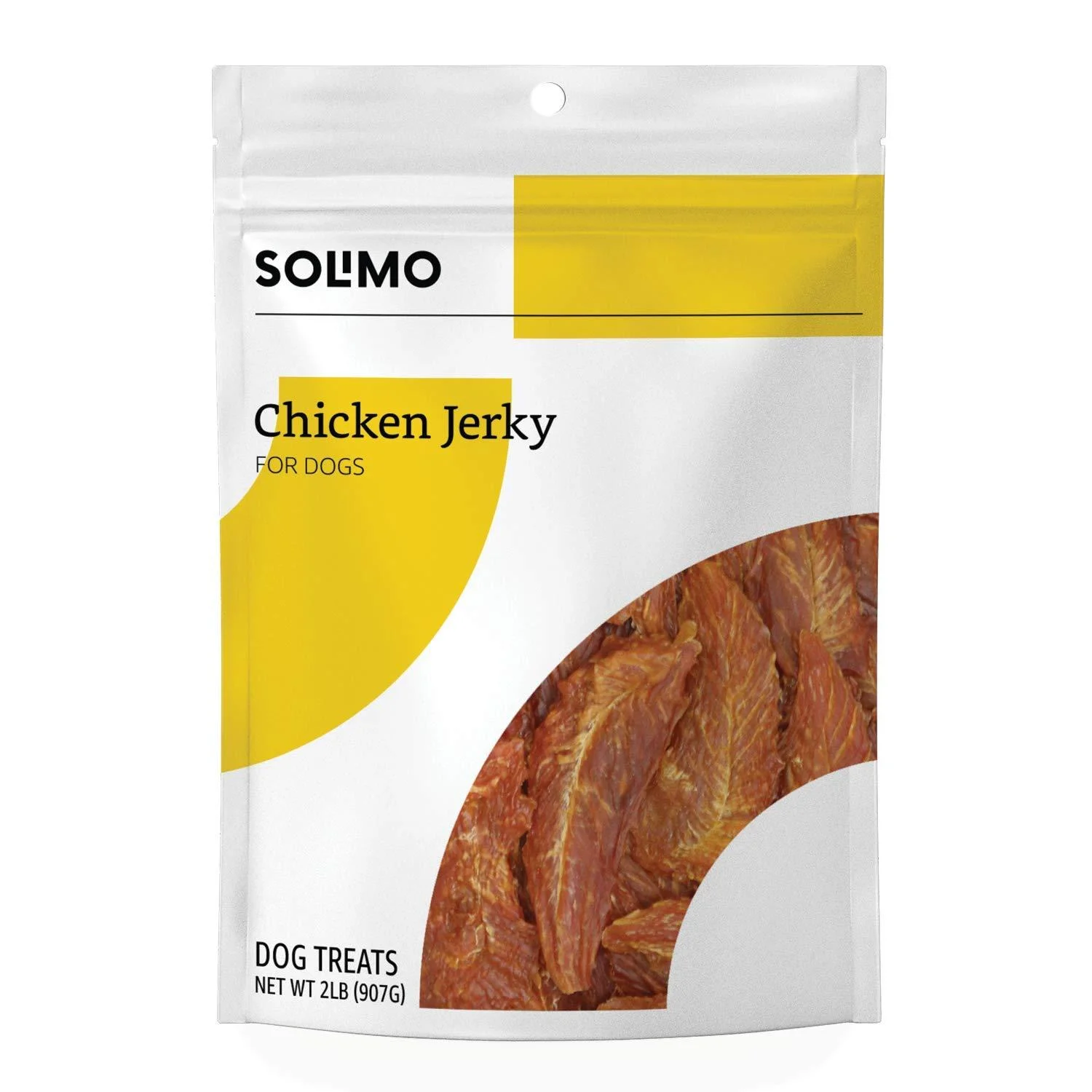 Amazon Brand - Solimo Jerky Dog Treats, 2 Lb Bag (Chicken, Duck, Sweet Potato Wraps)