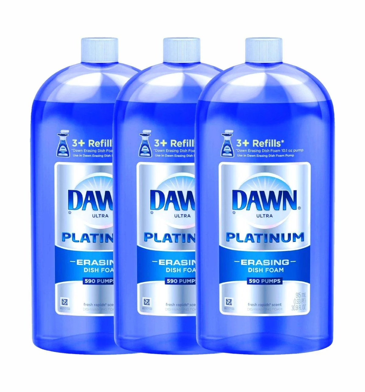 Dawn Direct Foam Dishwashing Foam Refill-Fresh Rapids-30.9 oz., 915 milliter (Pack of 3) 30.9 Fl Oz (Pack of 3)