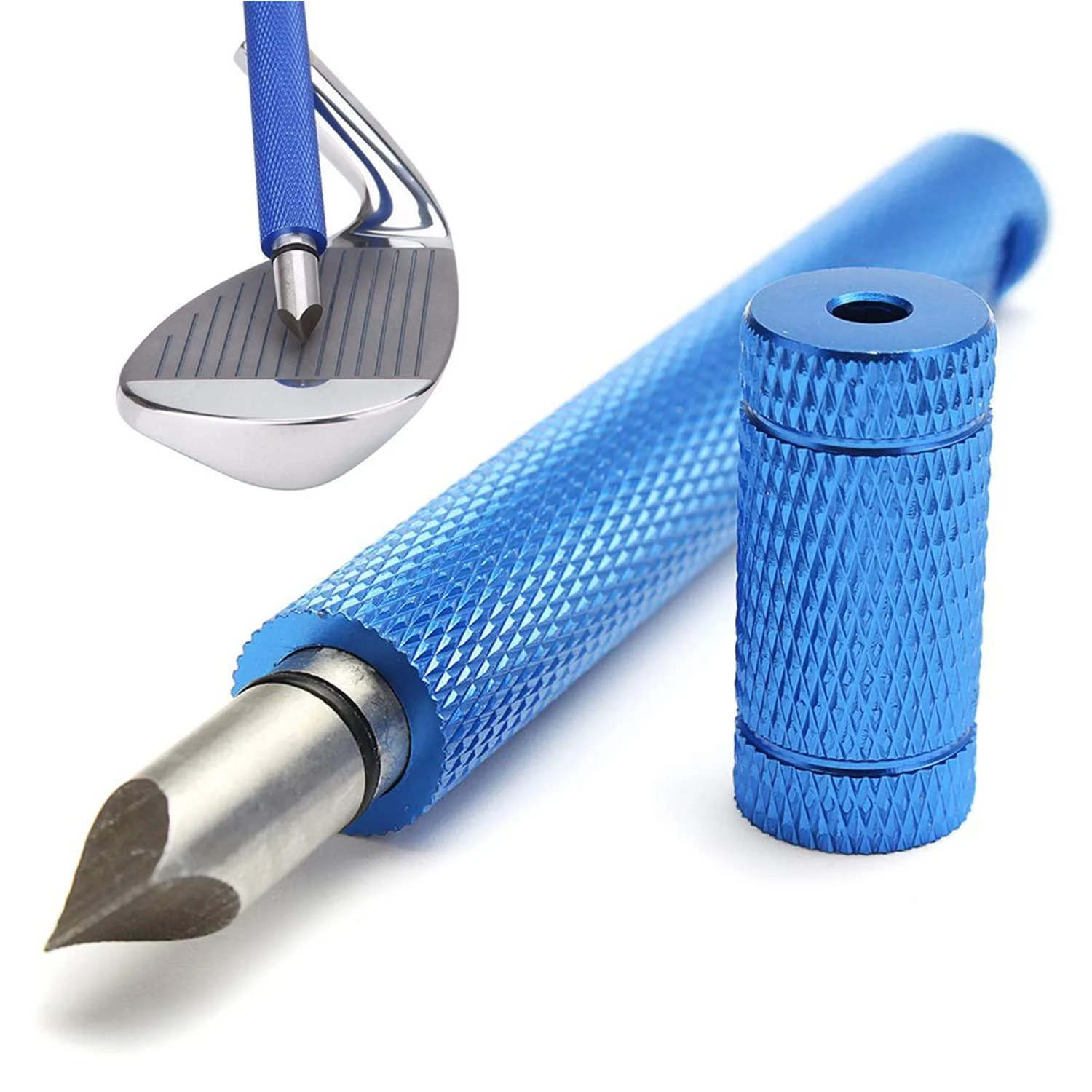 Betgod Groove Sharpener,Golf Groove Sharpener,Golf Club Groove Sharpener,Club Sharpener,Groove Sharpening Tool - Generate Optimal Backspin - Suitable for U & V-Grooves(Blue)