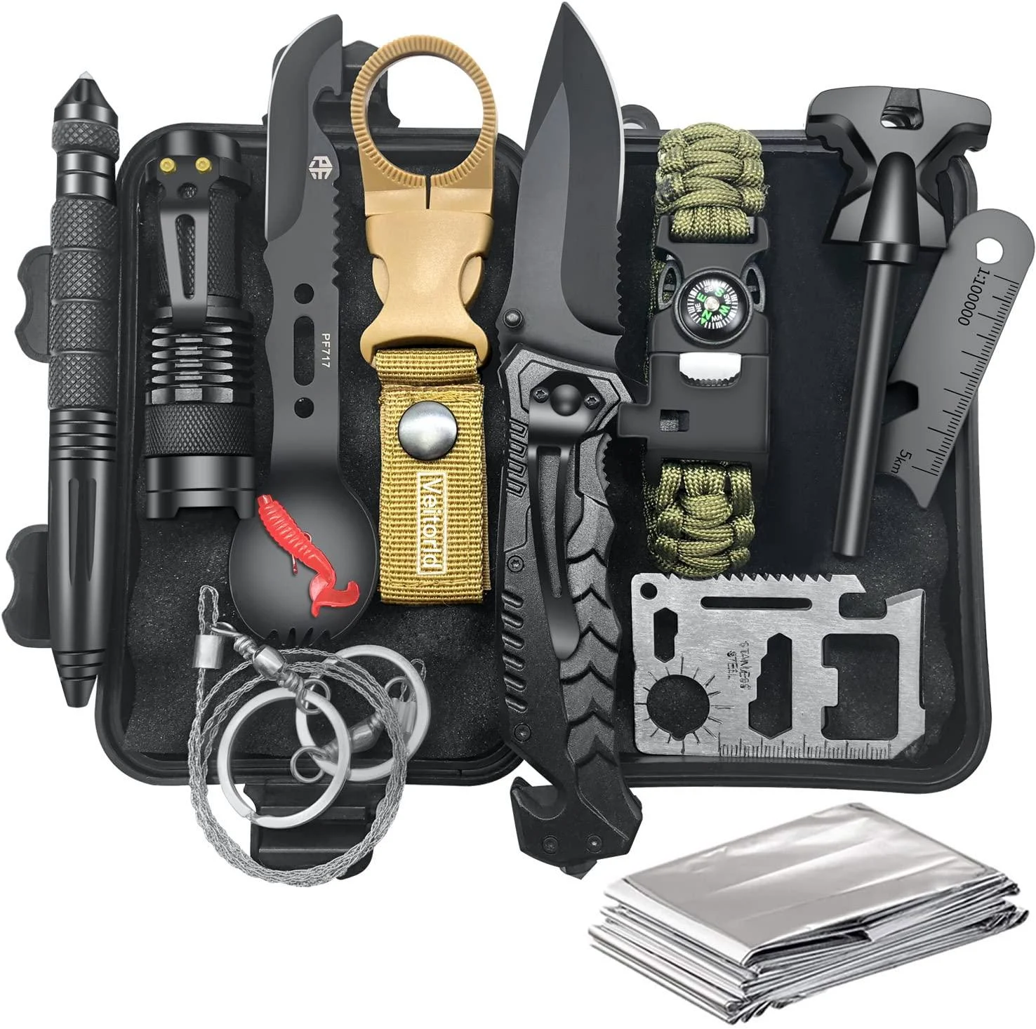 VEITORLD Gifts for Men Dad Husband Him, Fathers Day, Survival Gear and Equipment 12 in 1, Survival Kits, Cool Unique Fishing Hunting Birthday Gifts for Him Teen Boy Boyfriend Women 12 in 1 Survival Kit