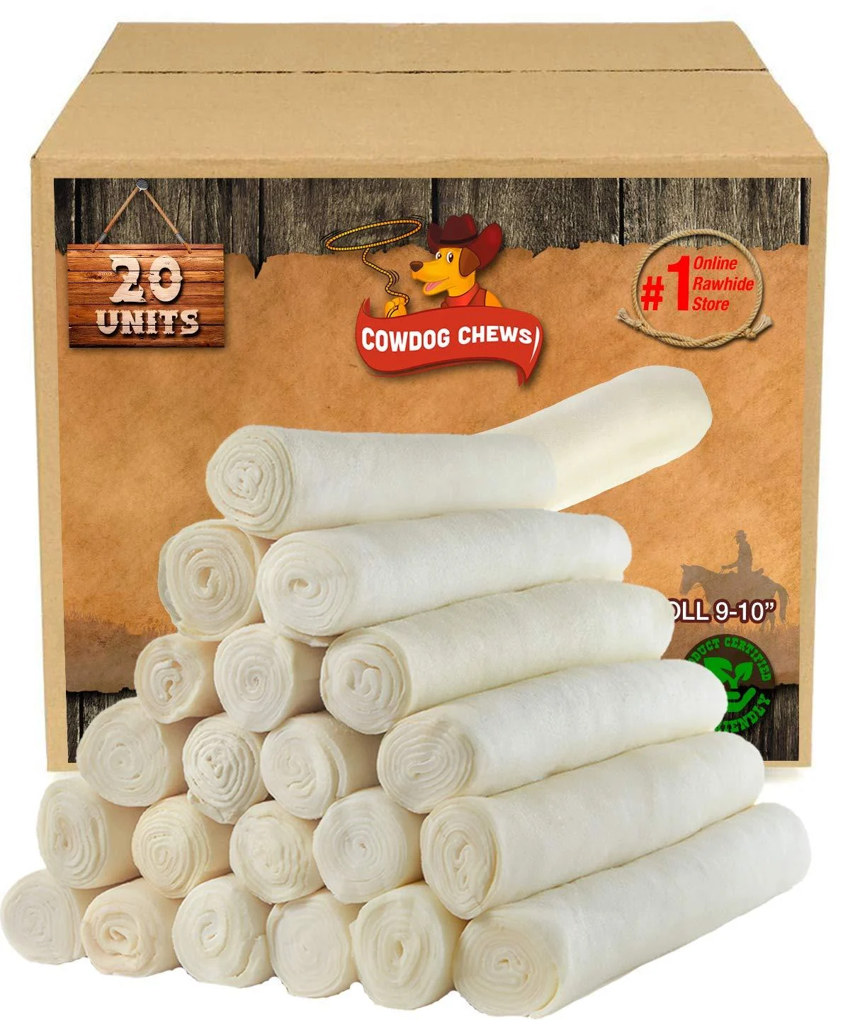 Retriever Roll 9-10 inch All Natural Rawhide Dog Treat 20 Count (Pack of 1)