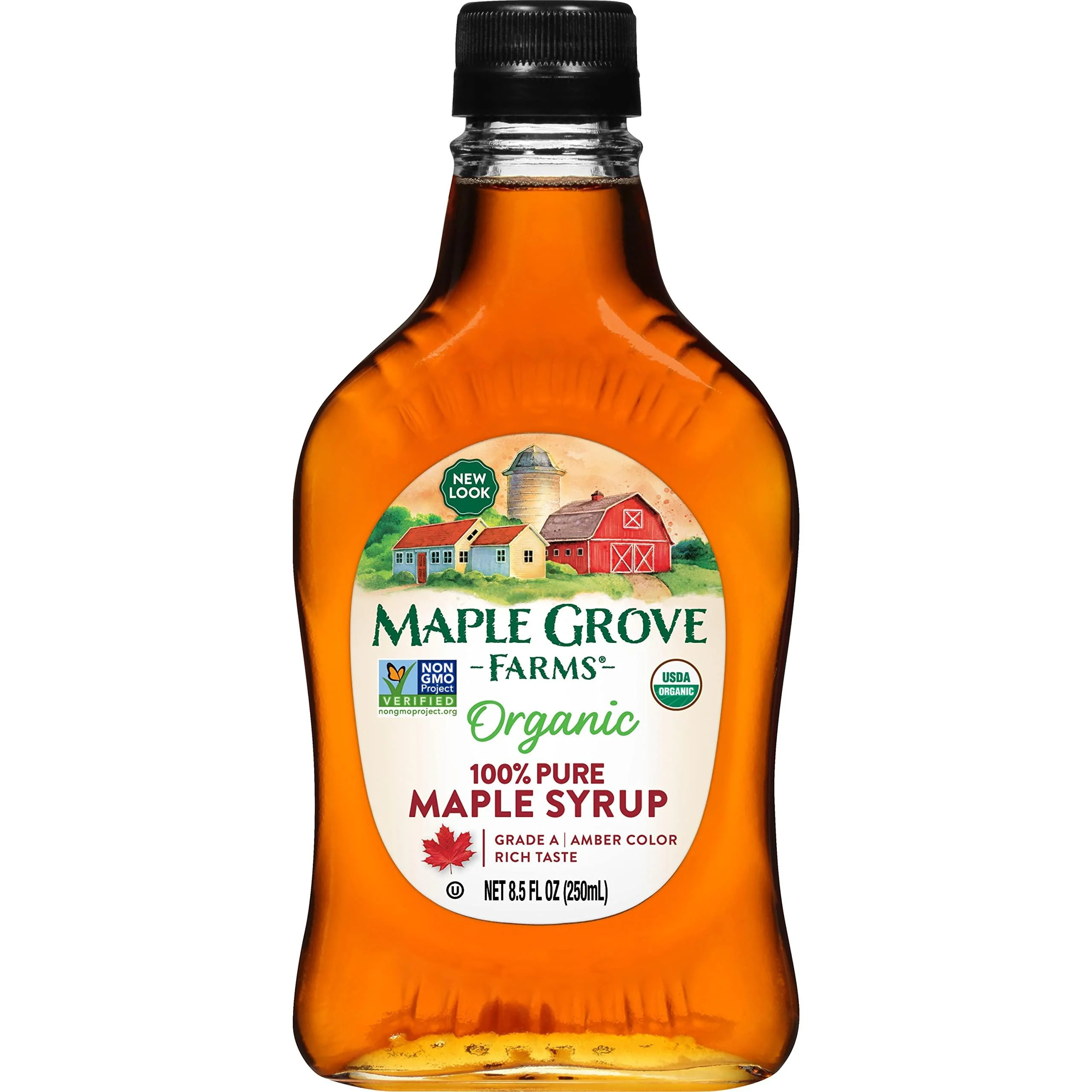 Maple Grove Farms Organic Pure Maple Syrup, Grade A Amber, 8.5 Ounce 8.5 Fl Oz (Pack of 1)