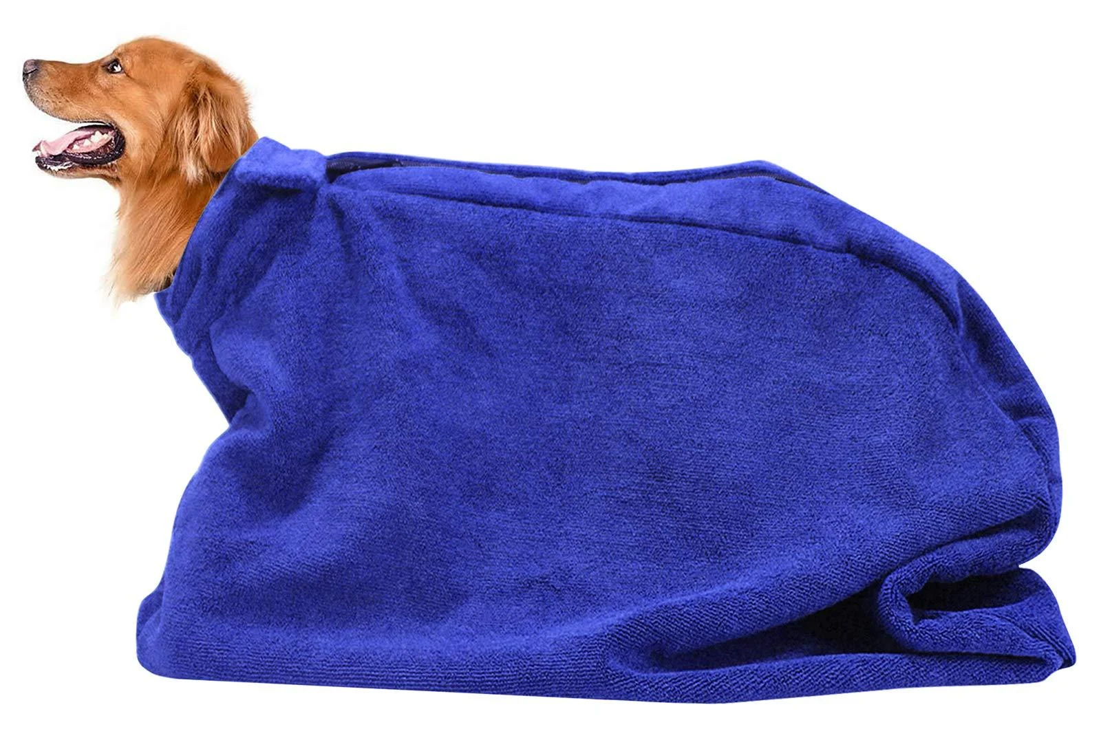 Morezi Dog Bathrobe Towel Dry Fast Dog Bag Microfibre Fast Drying Super Absorbent Pet Dog Cat Bath Robe Towel - Blue - Medium Medium (79x60cm) Blue