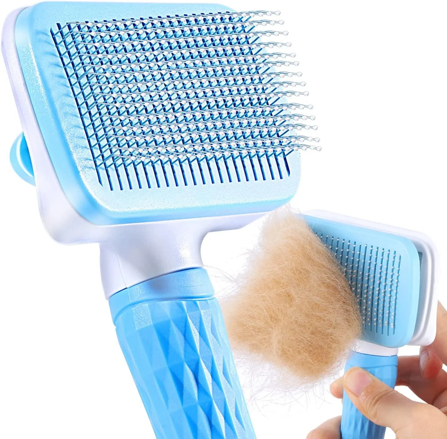 ACE2ACE Slicker Dog Comb Brush Cat Hair Brush Pet Grooming Brush Daily Use to Clean Loose Fur & Dirt Great for Dogs and Cats With Medium Long Hair blue