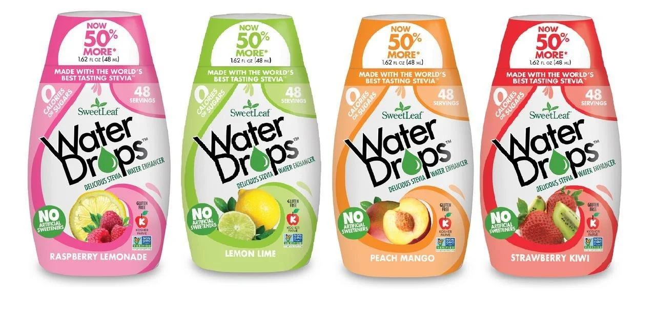Sweetleaf Stevia Natural Water Drops Variety Pack with Raspberry Lemonade, Lemon Lime, Peach Mango & Strawberry Kiwi (1.62 Ounce Each) - Sweet Drops