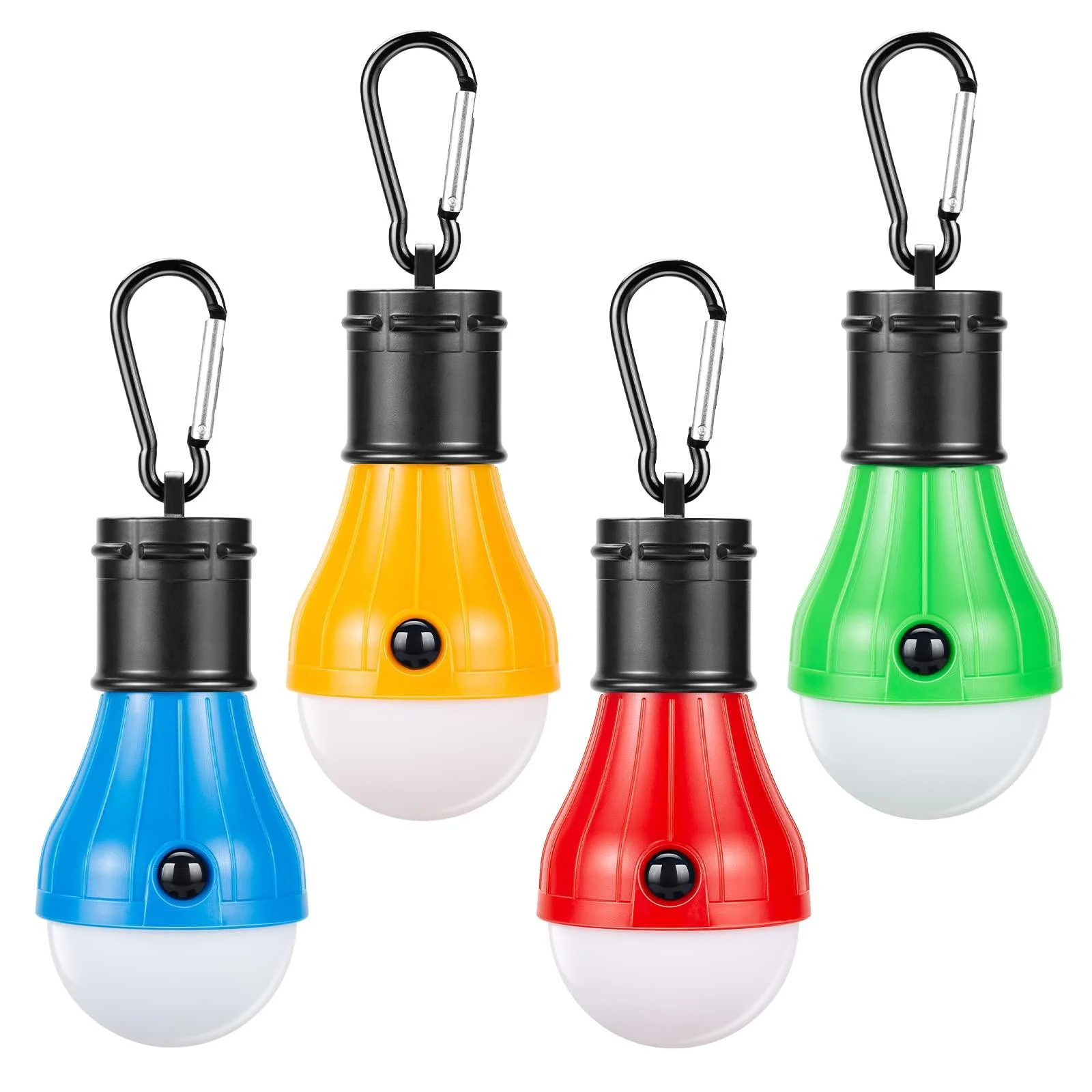 Campings Light 4 Pack Doukey Portable Camping Lantern Bulb LED Tent Lanterns Emergency Light Camping Essentials Tent Accessories LED Lantern for Backpacking Camping Hiking Hurricane Outage Blue+Yellow+Green+Red