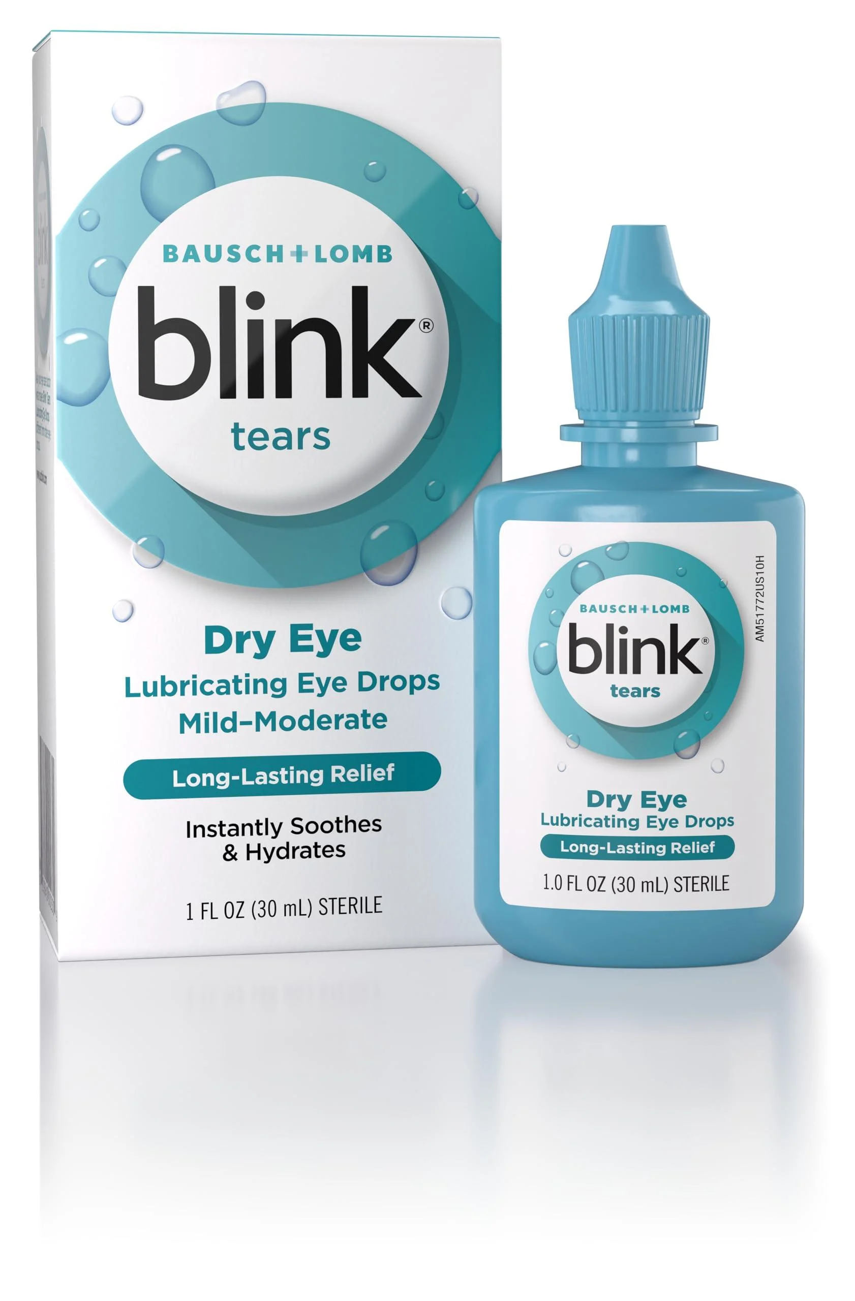 Blink Tears Lubricating Eye Drops 1 fl oz (30 mL) Eye Care for Mild to Moderate Dry Eyes Hyaluronate for Boosting Hydration Moisturizing & Soothing Eye Drops for Dry Eyes