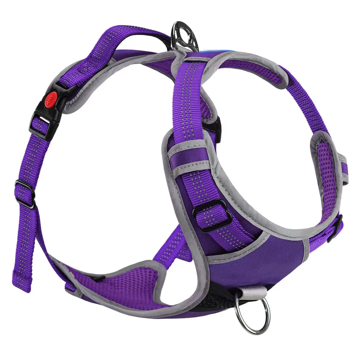 Thinkpet no-pull dog harness breathable breast dishes for small medium large dogs adjustable soft running harness safe control padded reflective safety harness bright purple s (1 Pack)