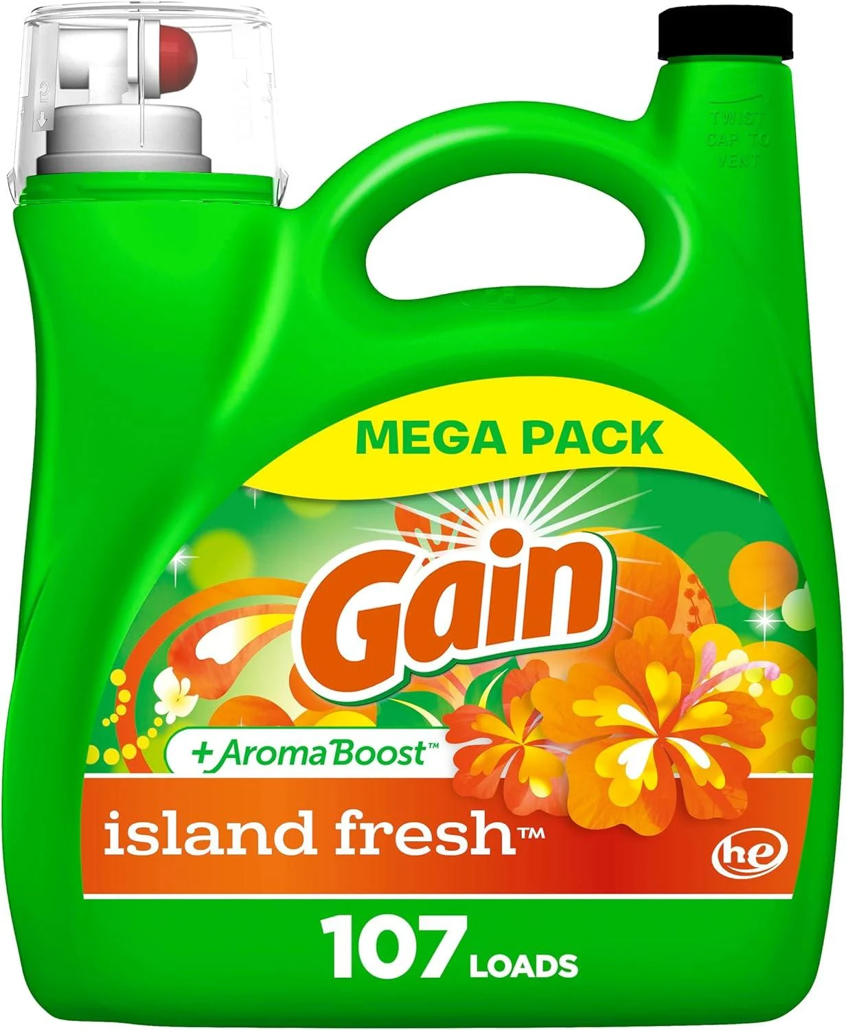 Gain Aroma Boost Liquid Laundry Detergent - Island Fresh - 107 Loads