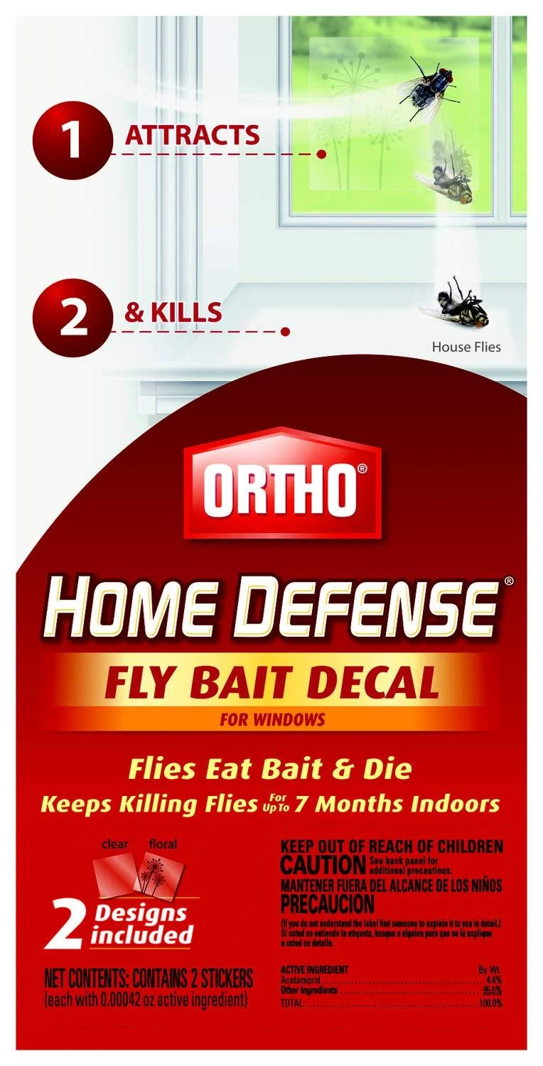Ortho Home Defense Fly Killer Window Decal, 2-Pk