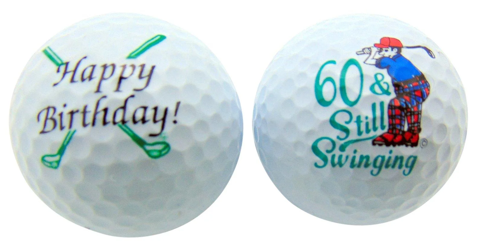 60th Birthday Sixty & Still Swinging Set of 2 Golf Ball Golfer Gift Pack - Westmon Works
