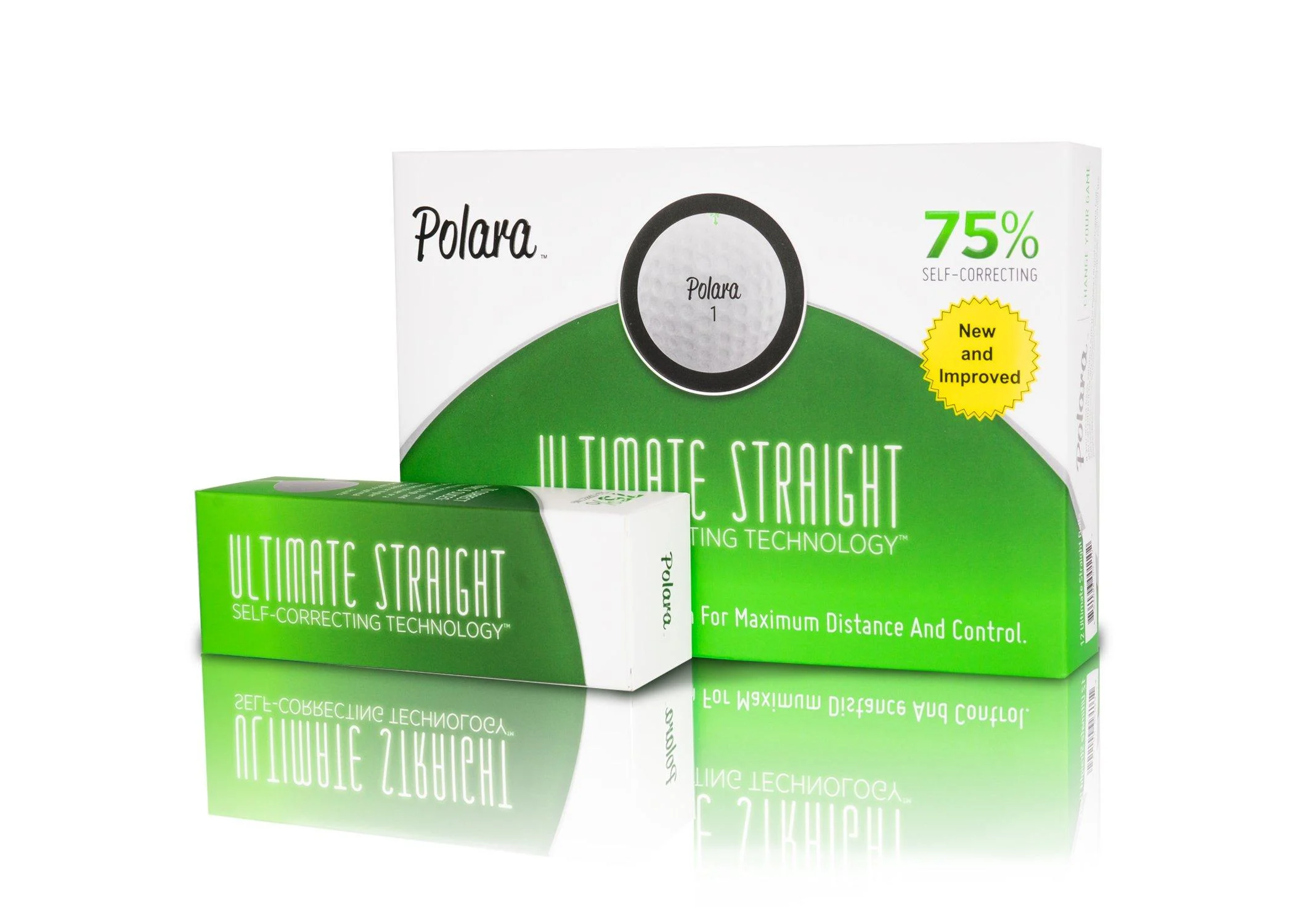 Polara Ultimate Straight, Extra Spin, Extra Distance, and Extra Distance & Spin Premium Golf Balls | Hook and Slice Correction | Perfect for Recreational Golfers | 1 Dozen Balls US White