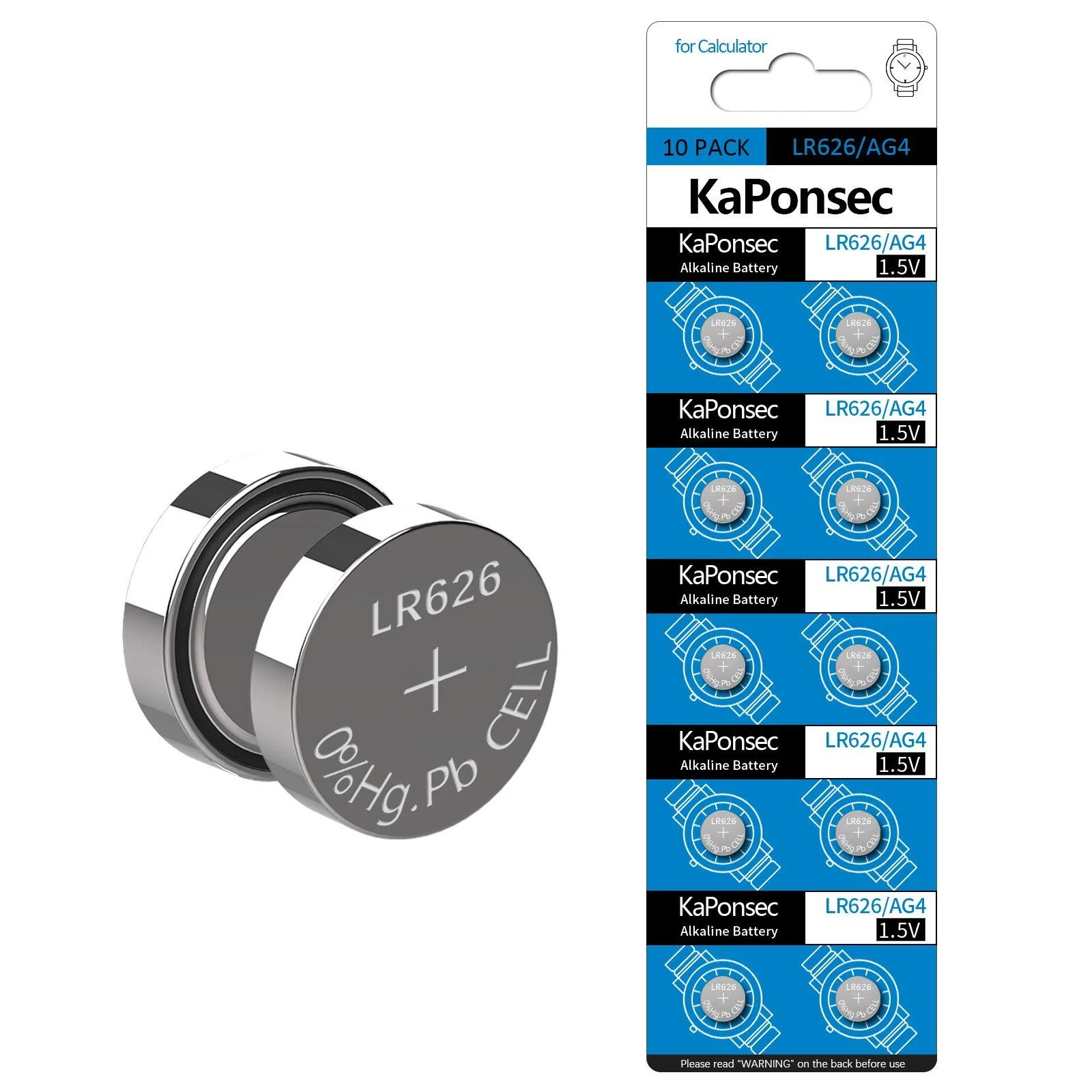 10 Pack SR626SW AG4 Equivalent 377S 377 LR626 1.5V Button Cell Watch Battery Replacement - KaPonsec