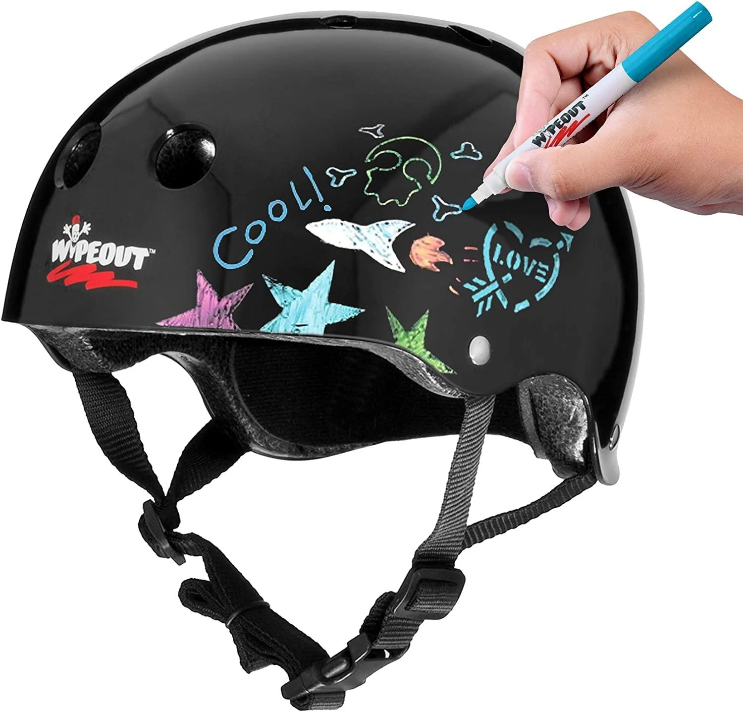 Wipeout Skate-and-Skateboarding-Helmets Wipeout Helmet Black Large/Ages 8+
