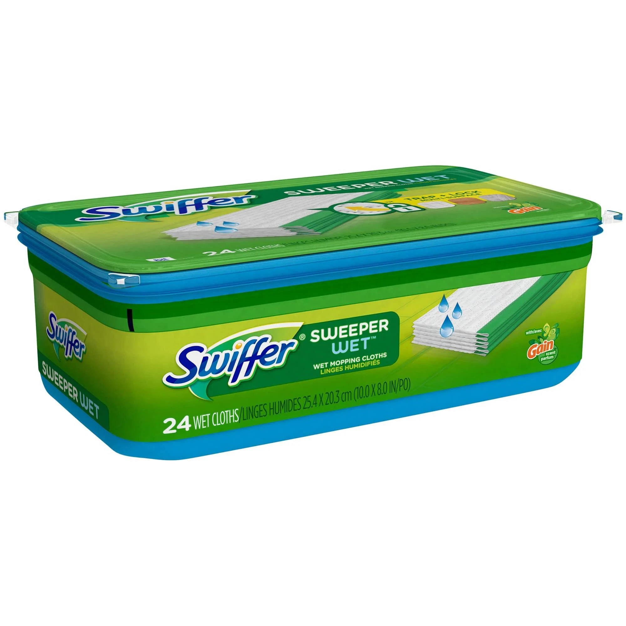 Swiffer Sweeper Wet Mopping Pad Multi-Surface Refills For Floor Mop, Gain Scent, Pack Of 24 Refills