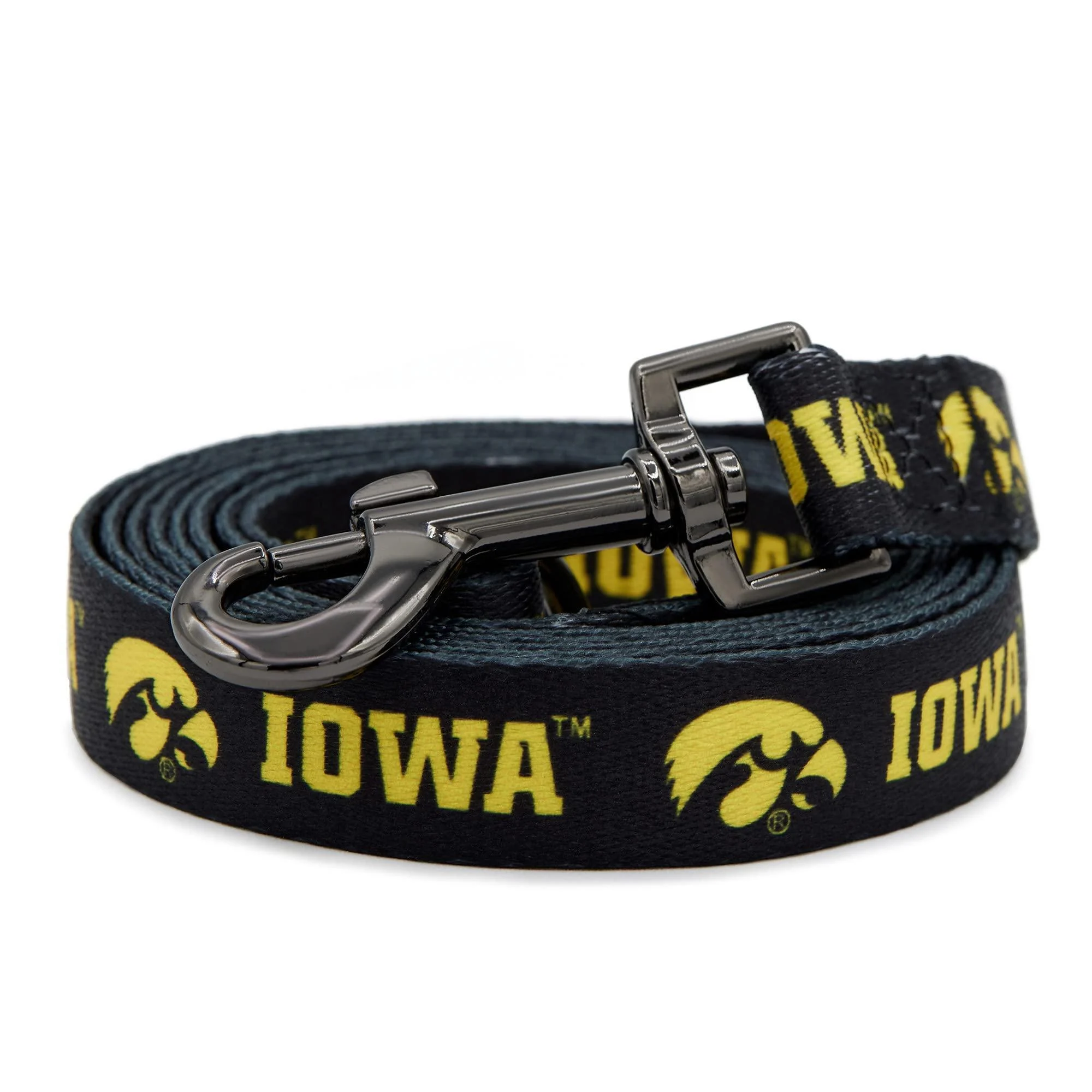 Iowa Hawkeyes Collars and Leashes | Officially Licensed | Adjustable-Fits All Pets! (6 Ft Leash)
