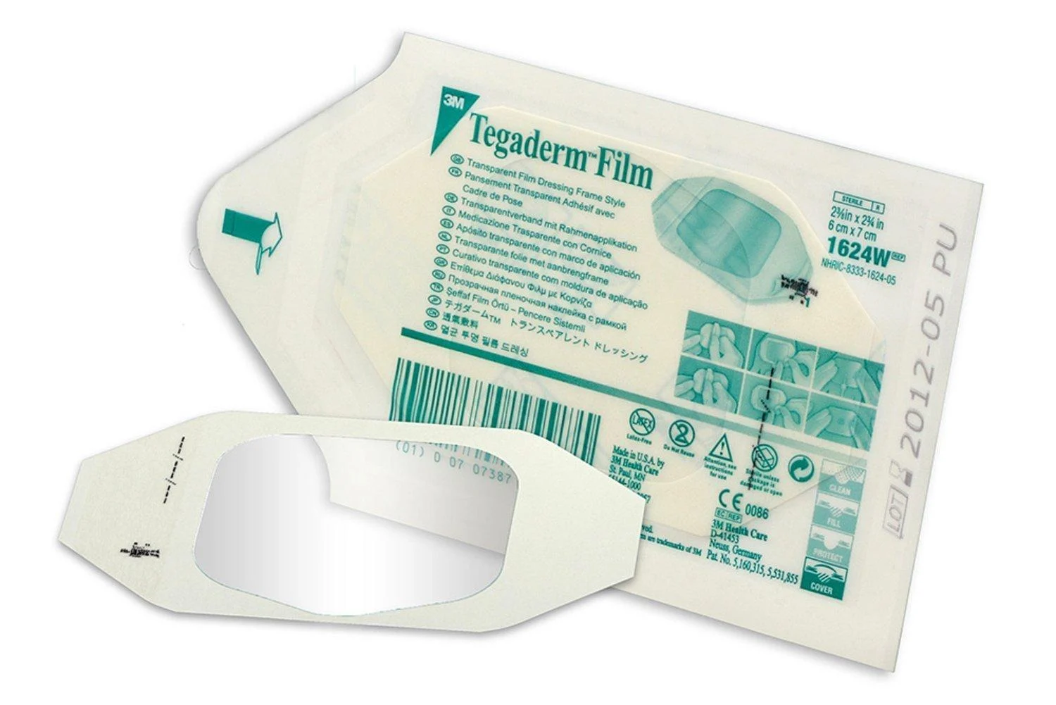3M Tegaderm 1624W Transparent Film Dressing 2 3/8" x 2 3/4" - Window Frame Box: 100 100 Count (Pack of 1)