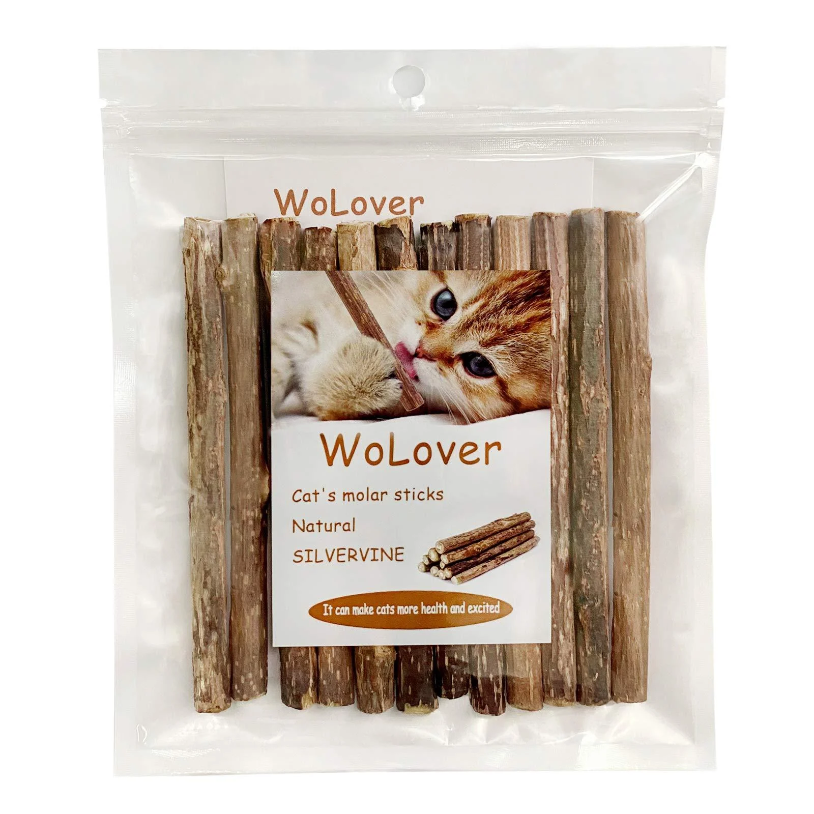 WoLover Silvervine Sticks for Cats, Natural Catnip Sticks Matatabi Chew Sticks Teeth Molar Chew Toys for Cat Kitten Kitty 12 PCS