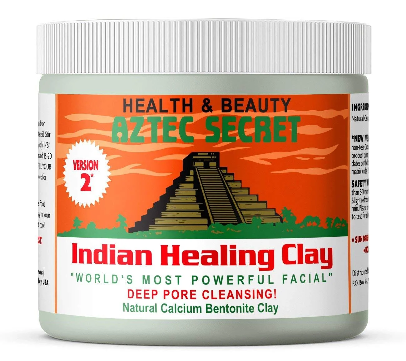 Aztec Secret Indian Healing Clay 1 lb Deep Pore Cleansing Facial & Body Mask The Original 100% Natural Calcium Bentonite Clay New Version 2