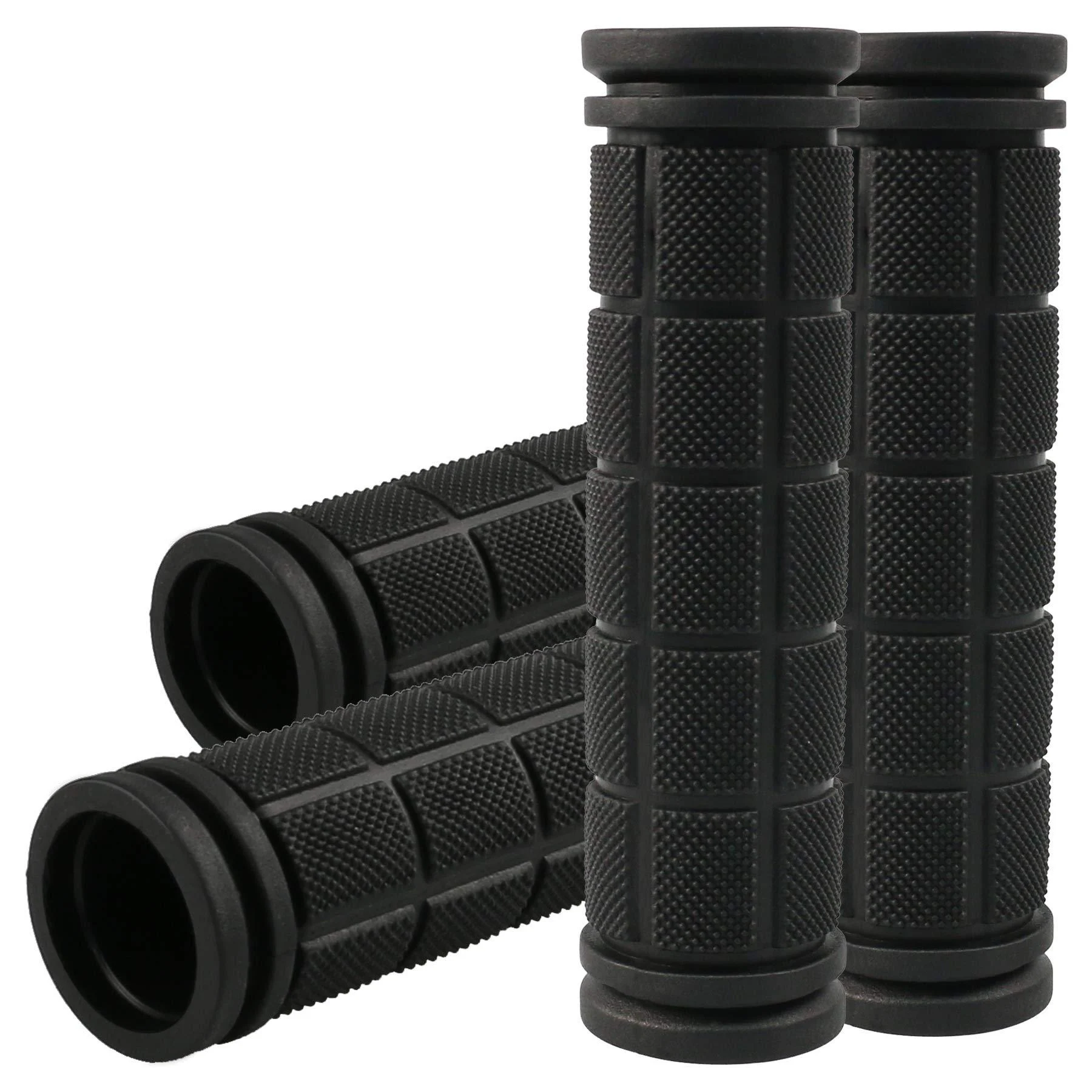 4Pcs Bike Handle Grips, Kids Non-Slip-Rubber Bicycle Handlebar Grips, Specialized Replacement Bike Grips, for Beach Cruiser Razor Scooter Foldable Mountain Bicycle Tricycle BMX MTB black