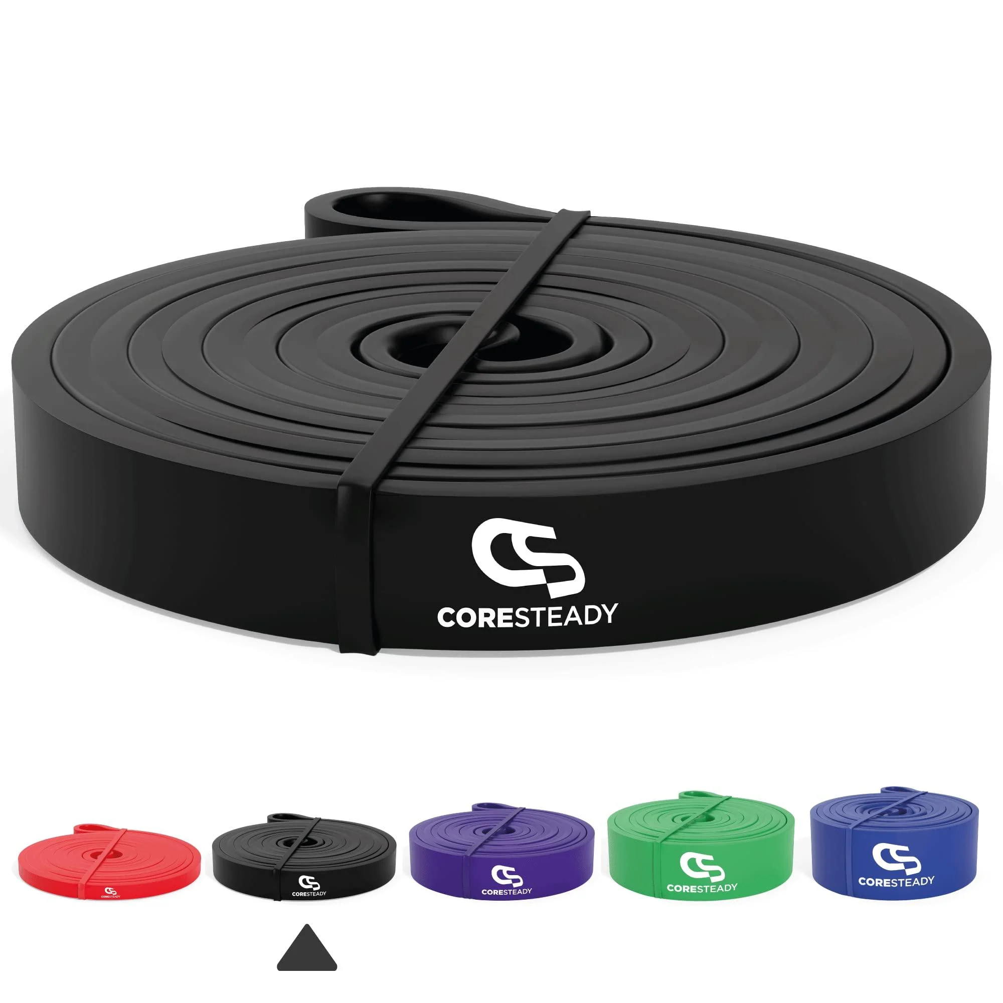 Coresteady Pull Up Bands & Resistance Bands - Rubber Heavy Duty Loop Band for Men & Women - Build Fit Power & Muscle - Training Fitness Assist Pull Ups & Gym Exercise Black
