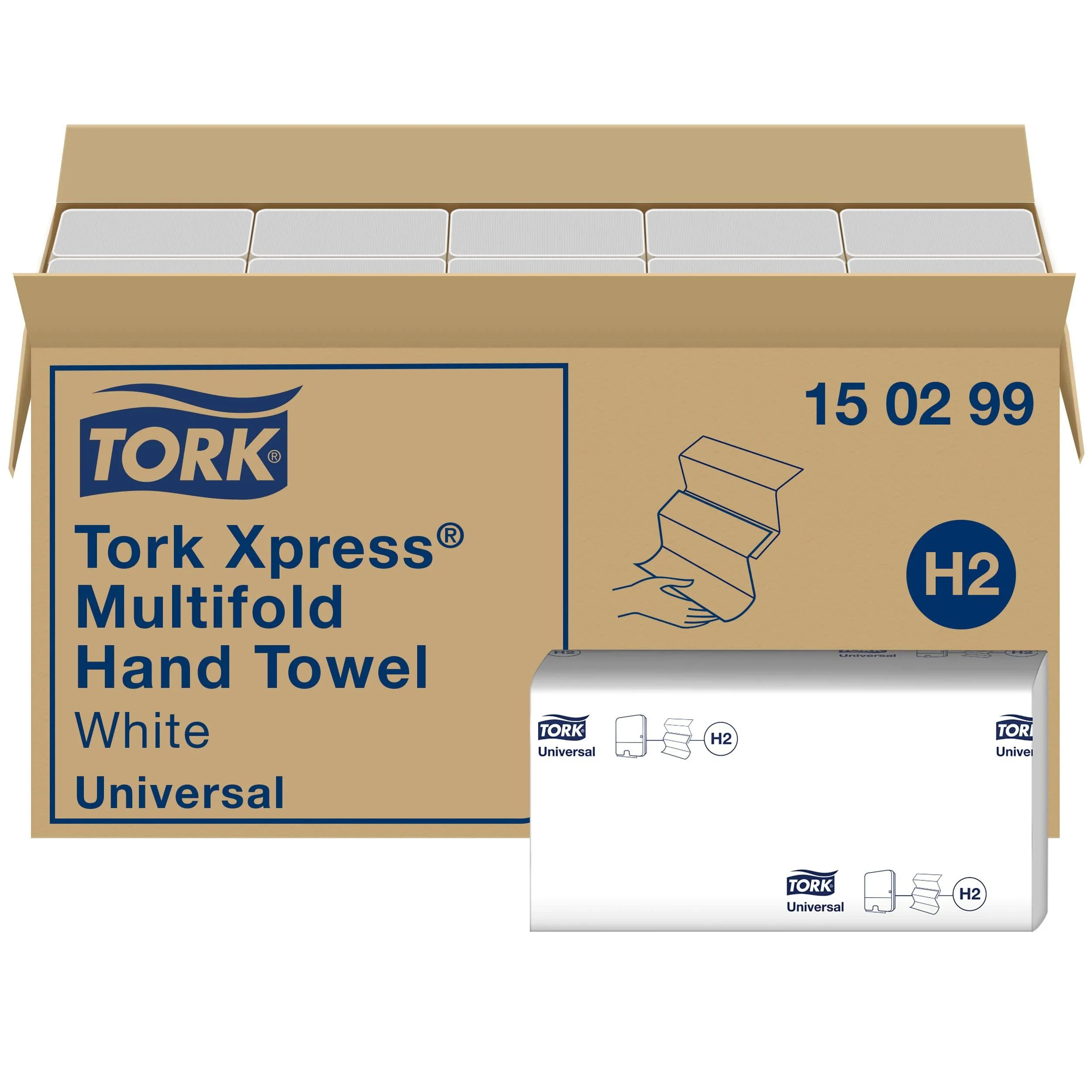 Tork XPress Multifold Paper towels 150299 - H2 Universal folder towel for towel dispensers - folded several times 2 -layer white - 20 x 237 towels 2 -part set single
