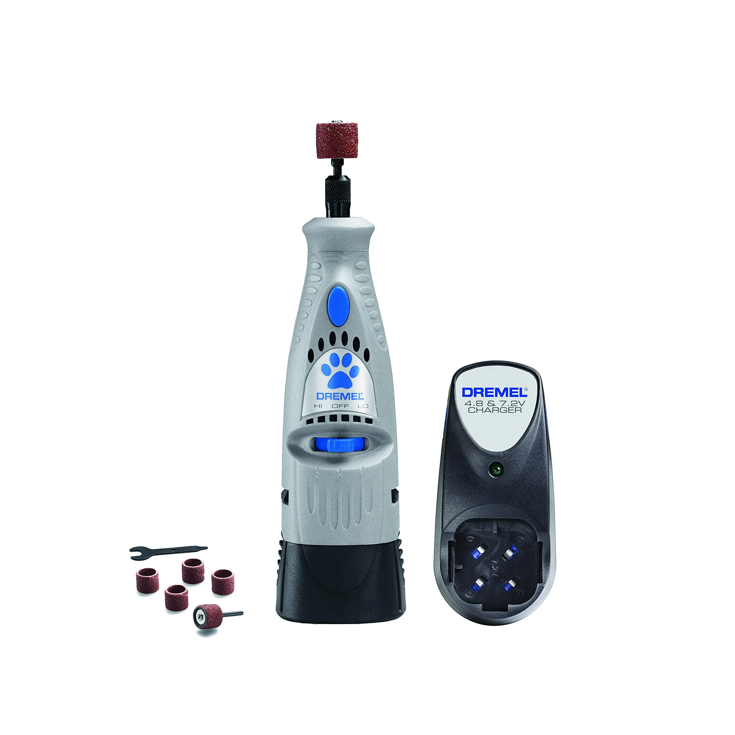 Dremel 7300-PT 4.8V Cordless Pet Dog Nail Grooming & Grinding Tool, Easy to Use, Rechargeable, Safely Trim Pet & Dog Nails , Grey , Medium Old Model
