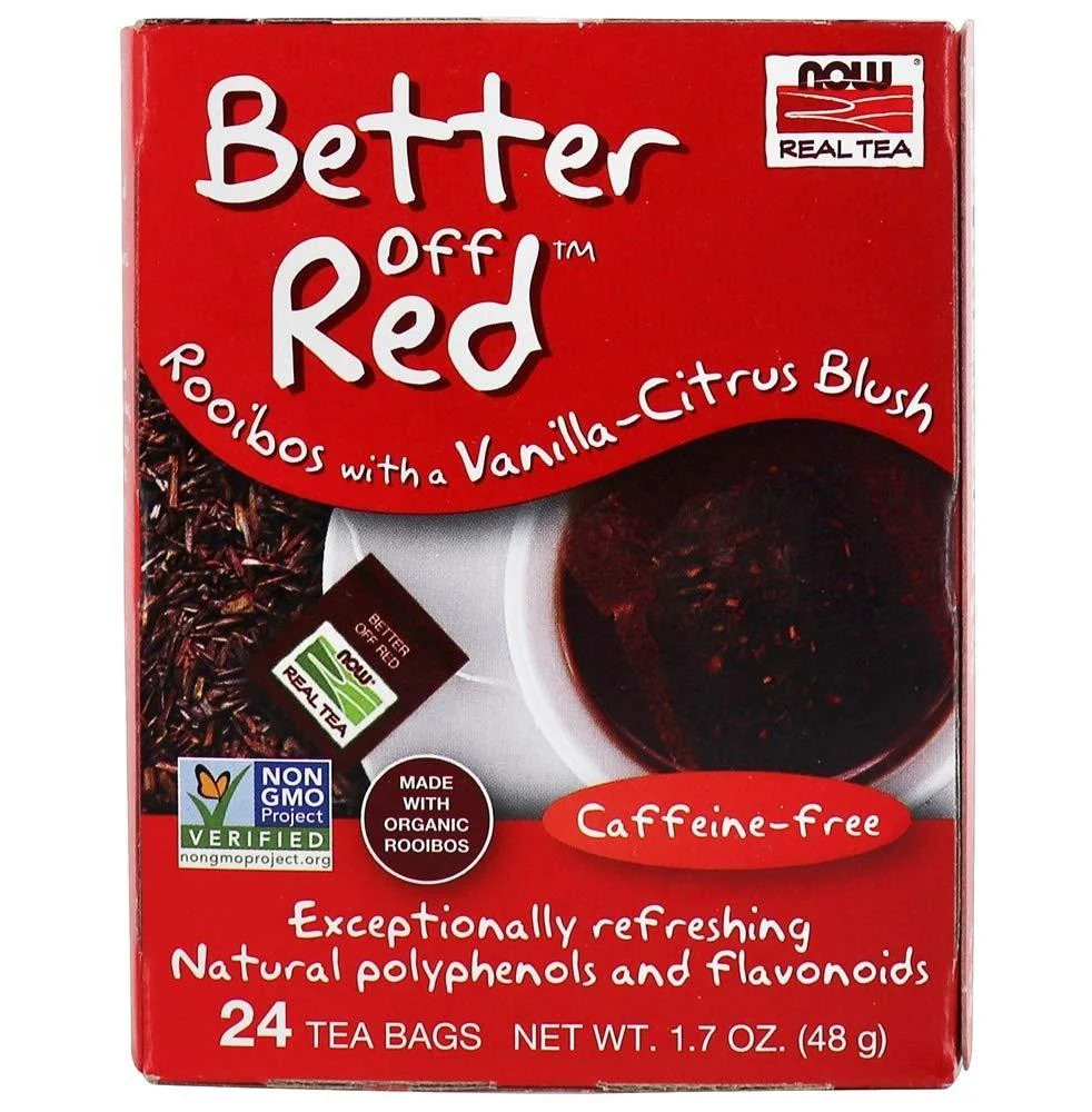 Now Foods Real Tea Better Off Red Caffeine-Free 24 Tea Bags 1.7 oz (48 g)