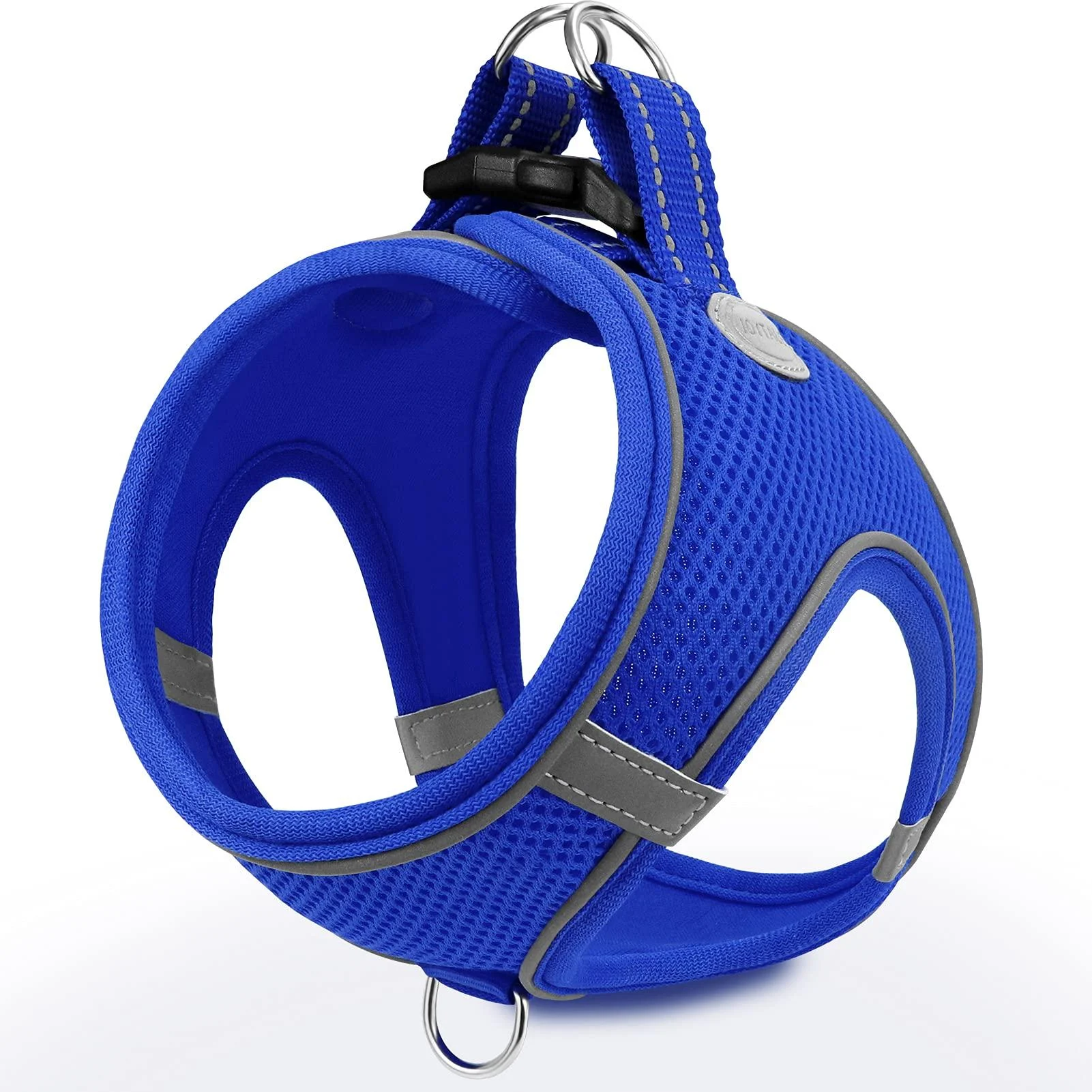 Joyal dog harness reflective soft padded dog dishes air-mesh breathable breast dishes for cat puppies small dogs XXS royal blue XXS breast: 31-34cm royal blue