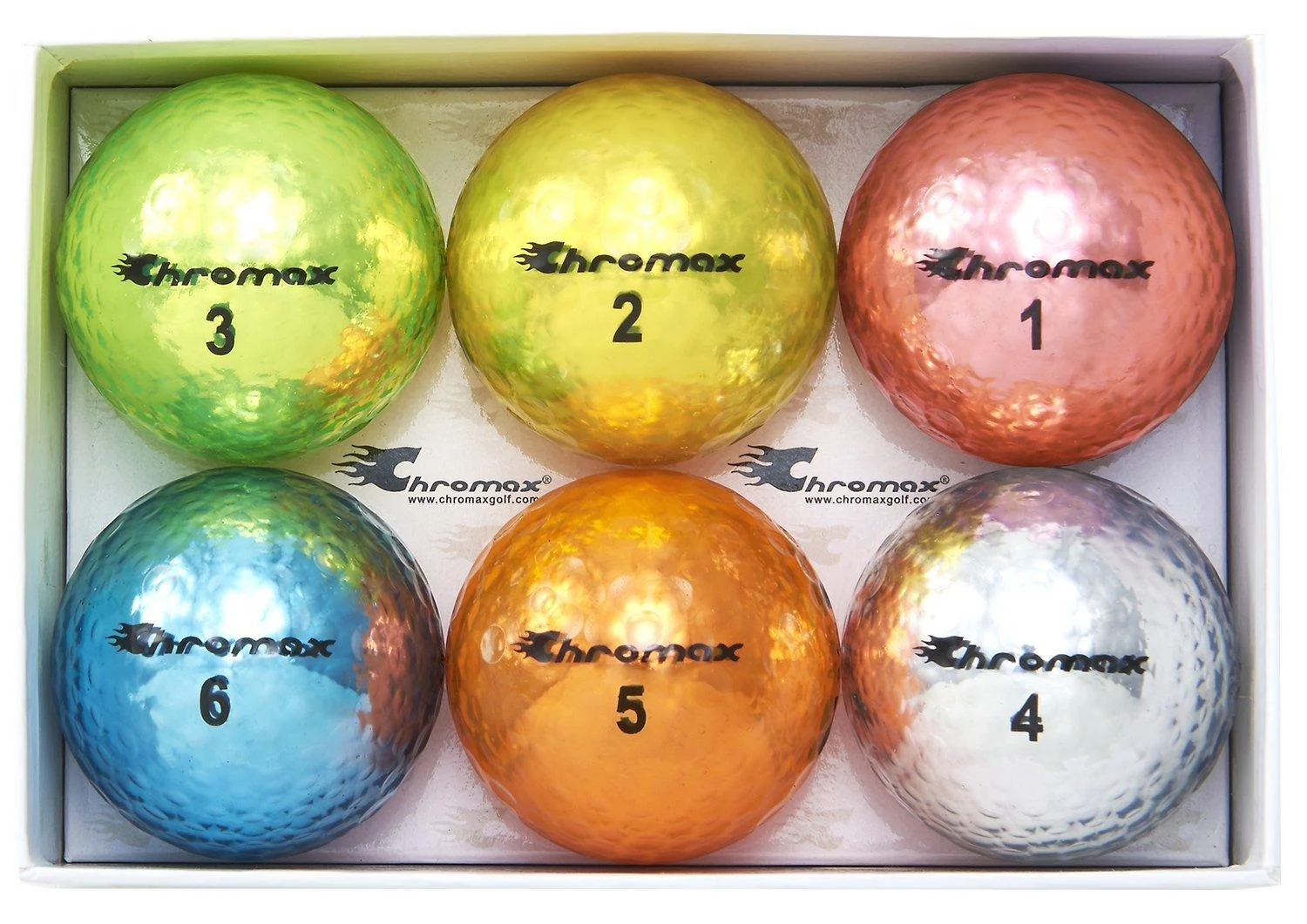 Chromax Metallic M5 Colored Golf Balls (Pack of 6) Assorted