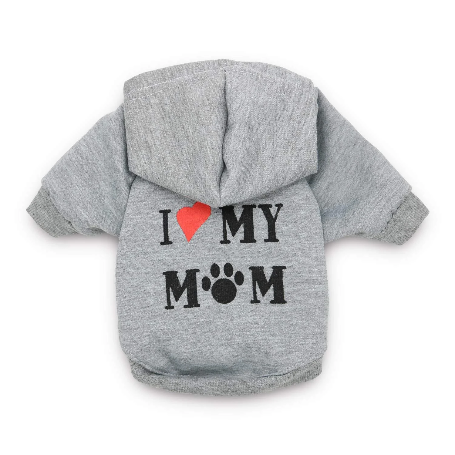 DroolingDog Dog Shirts I Love My Mom Dog Tshirt Small Dog Clothes Boy, XS, Grey X-Small (Under 3.3lb) Grey