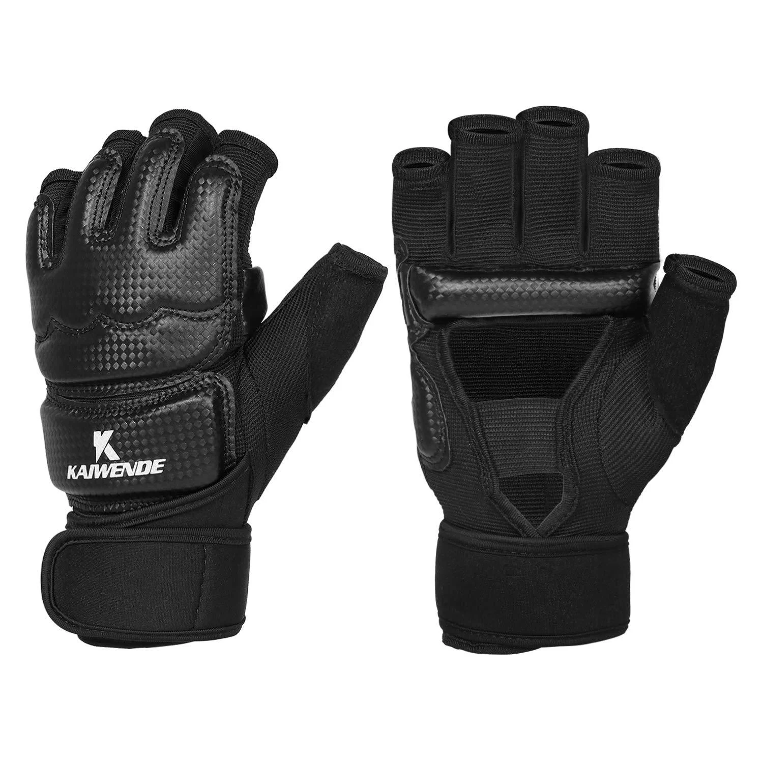 Half Finger Kickboxing Gloves - Also Fit for Taekwondo Sparring,Training Light Workouts, Muay Thai , Martial Arts(Karav MAGA),Karate,Shadow Boxing,Cardio Kickboxing Class,Combat Class Black Medium