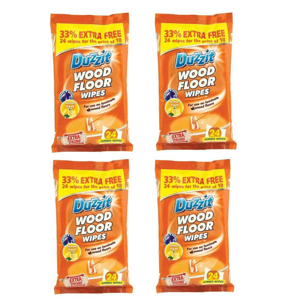 Karrma 96 Laminate And Wood Floor Wipes Clean & Shine Lemon Fresh - Karrma Ltd