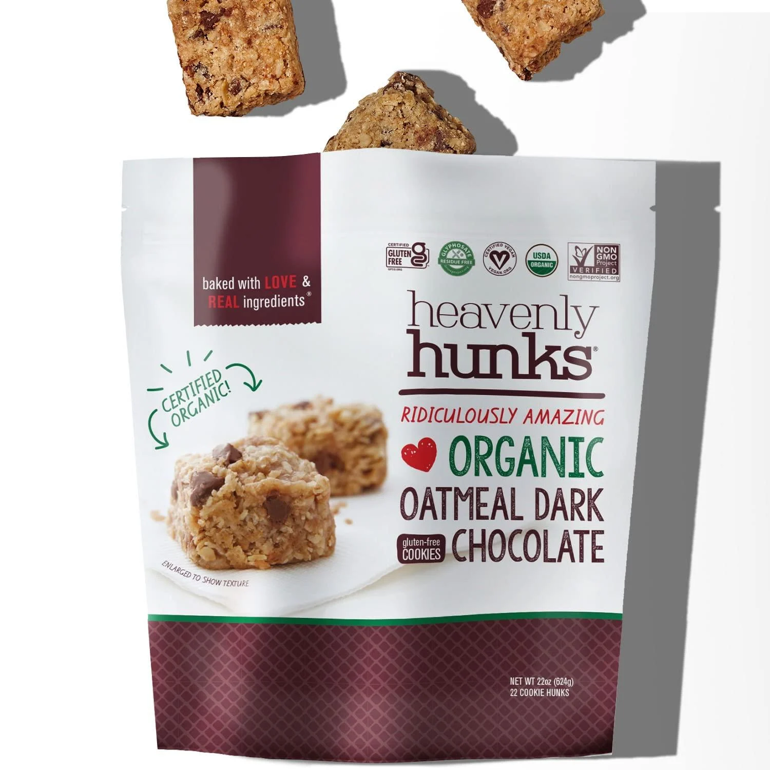 Heavenly Hunks Oatmeal Dark Chocolate 22 oz Bag - E&C's Snacks