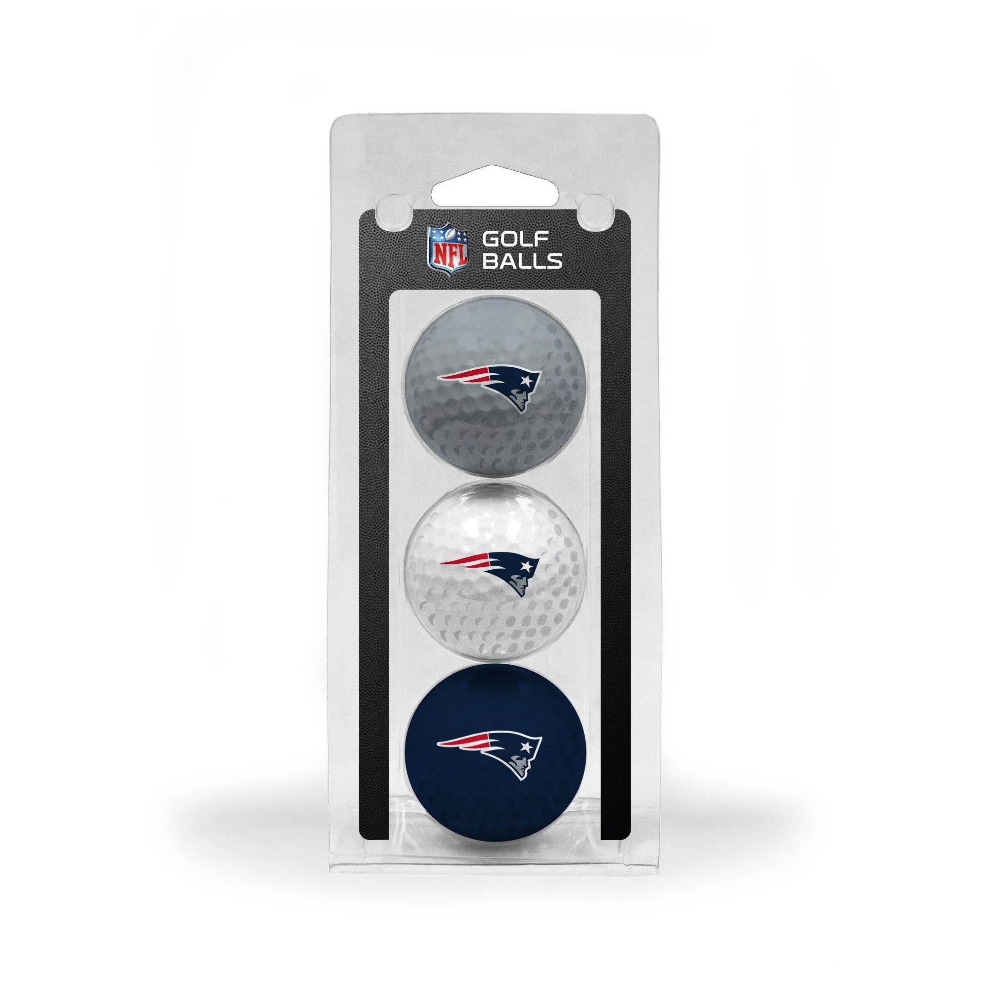 Team Golf NFL Regulation Size Golf Balls, 3 Pack, Full Color Durable Team Imprint New England Patriots