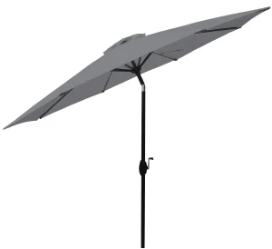 59601 Market Umbrella, 94.49 in H, 106.3 in W Canopy, 106.3 in L Canopy, Octagonal Canopy, Gray Fabric - Seasonal Trends