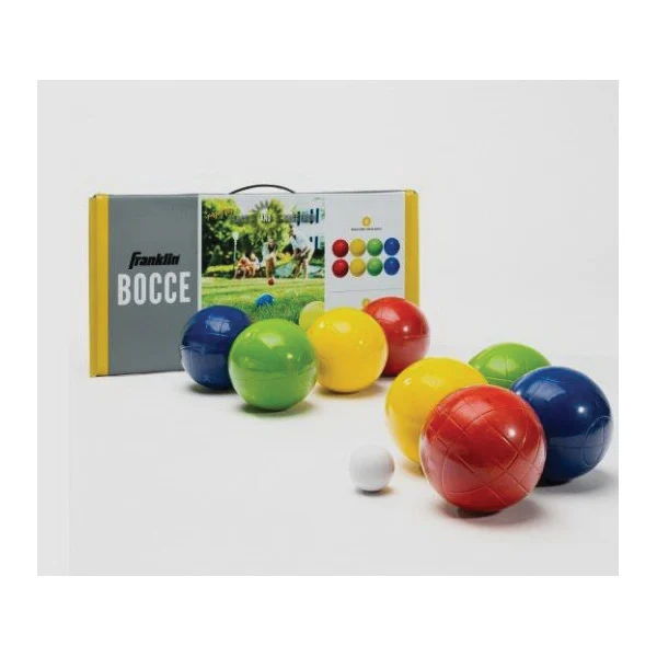 50110 Starter Bocce Set, 90 mm Dia, Polyethylene, Green/Red/Yellow - Franklin