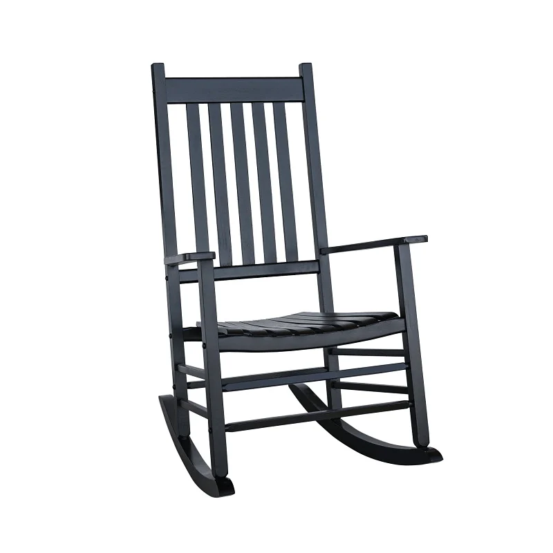 KN-28B Rocker Chair, 27-1/4 in OAW, 34 in OAD, 45-3/4 in OAH, Indonesian Hardwood, Black