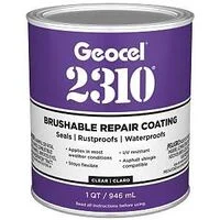 2310 Series GC65200 Brushable Repair Coating, Liquid, Transparent, Crystal Clear, 1 qt, Can - Geocel