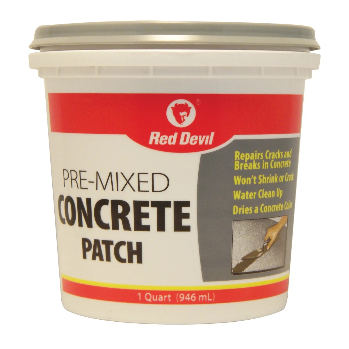 0644 Concrete Patch, Gray, 1 qt Tub - Red Devil
