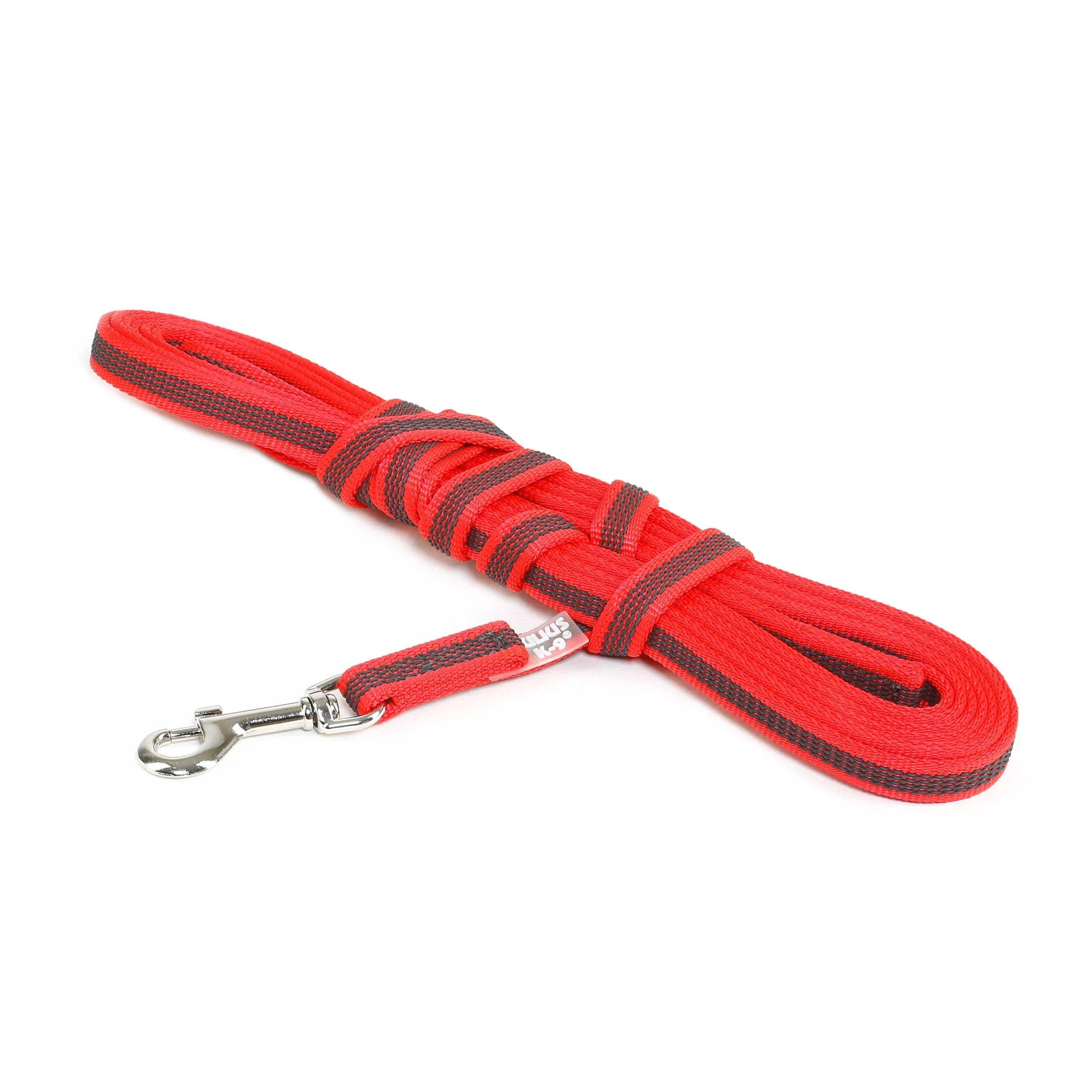IDC Color & Gray rubberized leash 14 mm x 5 m with loop red-grey Red-grey 14 mm x 5 m (with loop)