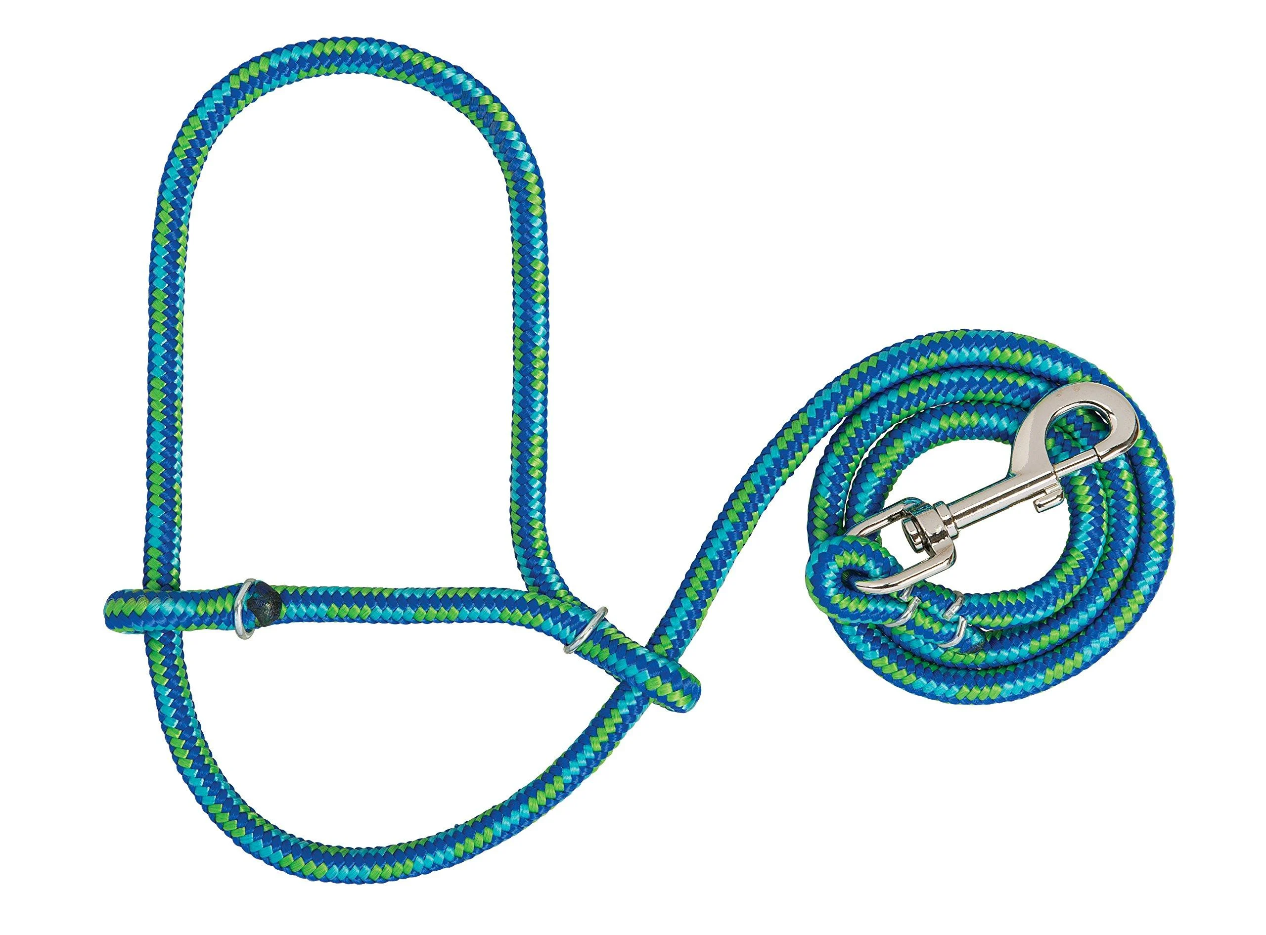 Weaver Leather Poly Rope Sheep Halter with Snap, Blue/Lime Lime/Hurricane Blue/Royal Blue