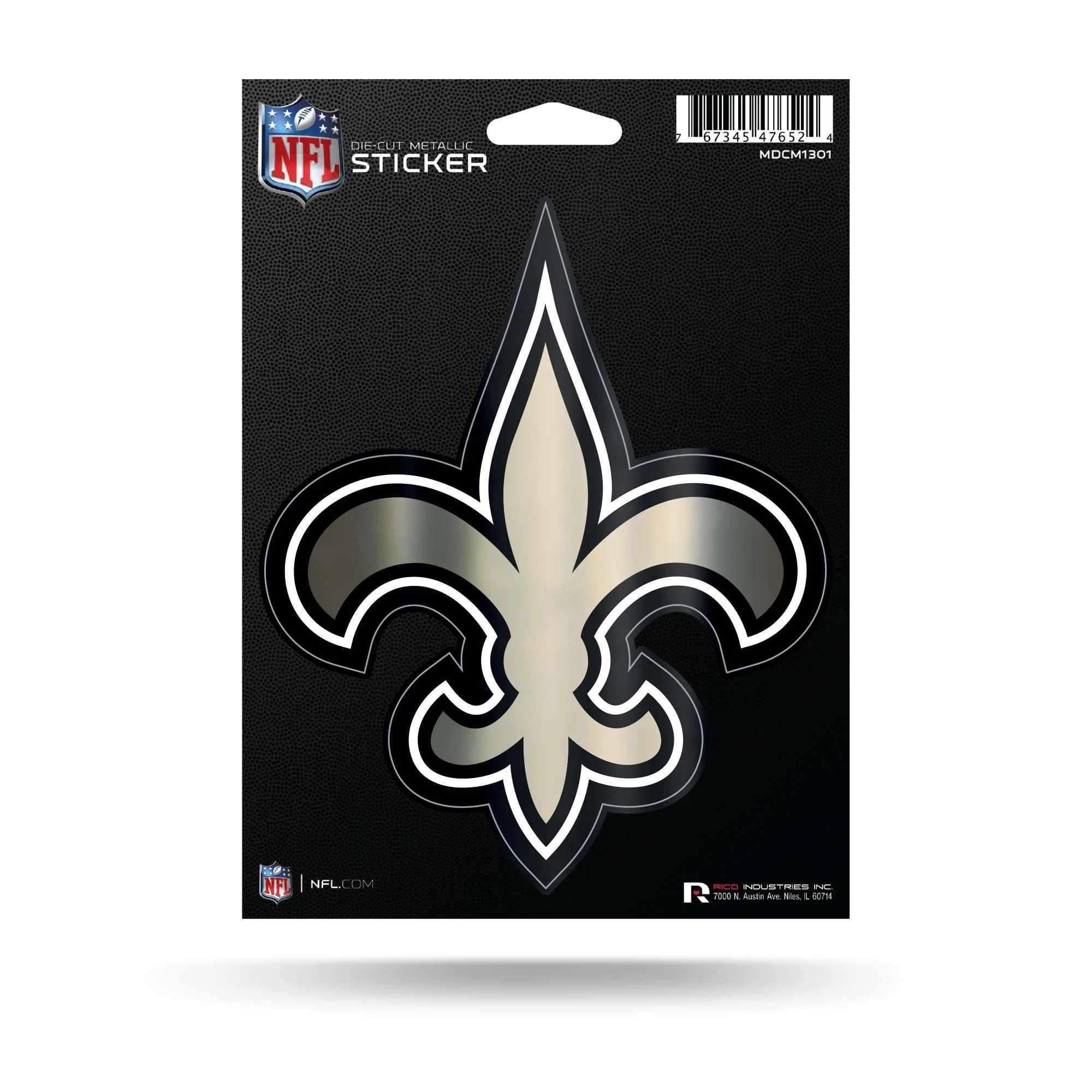 Rico Industries NFL Unisex-Adult Die Cut Metallic Sticker New Orleans Saints One Size Team Color