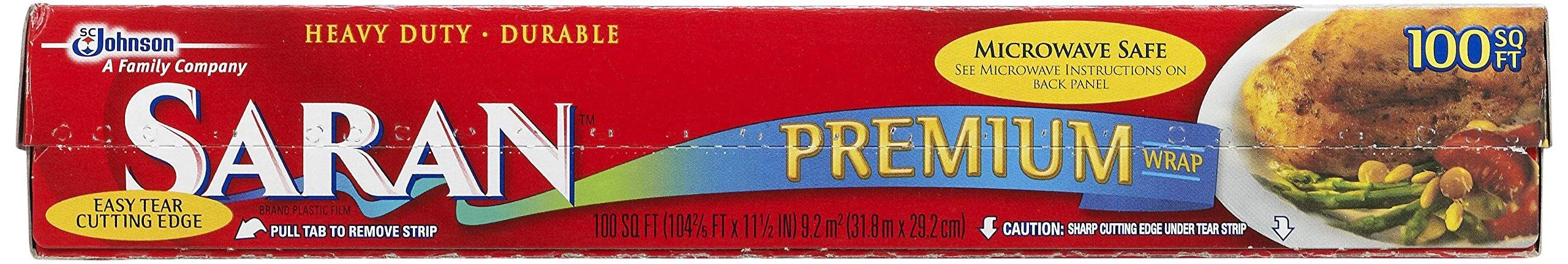 Saran Premium Plastic Wrap, 100 Sq Ft 100 Sq Ft (Pack of 1) - Saran Wrap