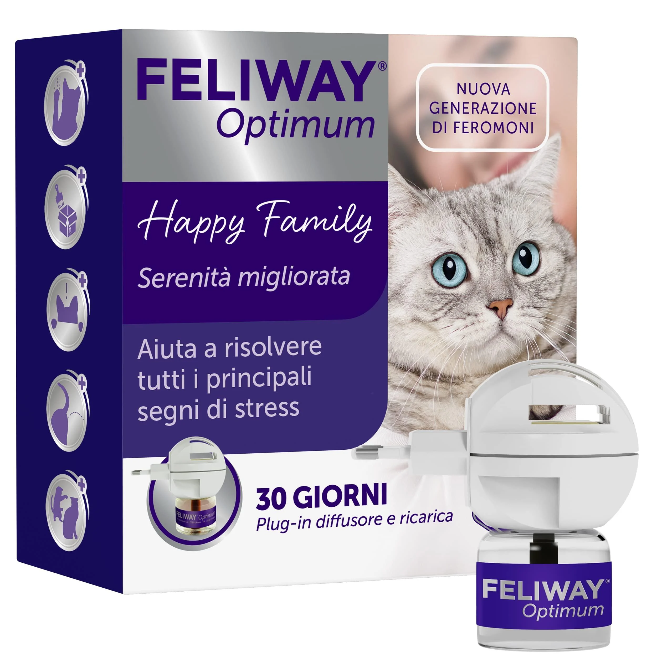 FELIWAY Optimum - New Generation Stress Relief for Cats - Diffuser + Refill 48ml