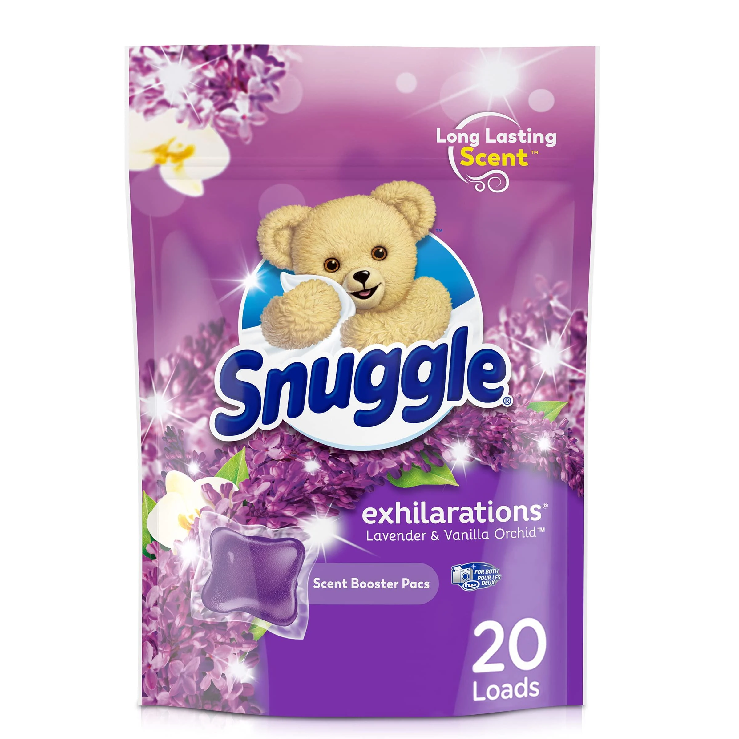 Snuggle Laundry Scent Boosters Concentrated Scent Pacs, Lavender Joy, Pouch, 20 Count Lavender 20 Count (Pack of 1)
